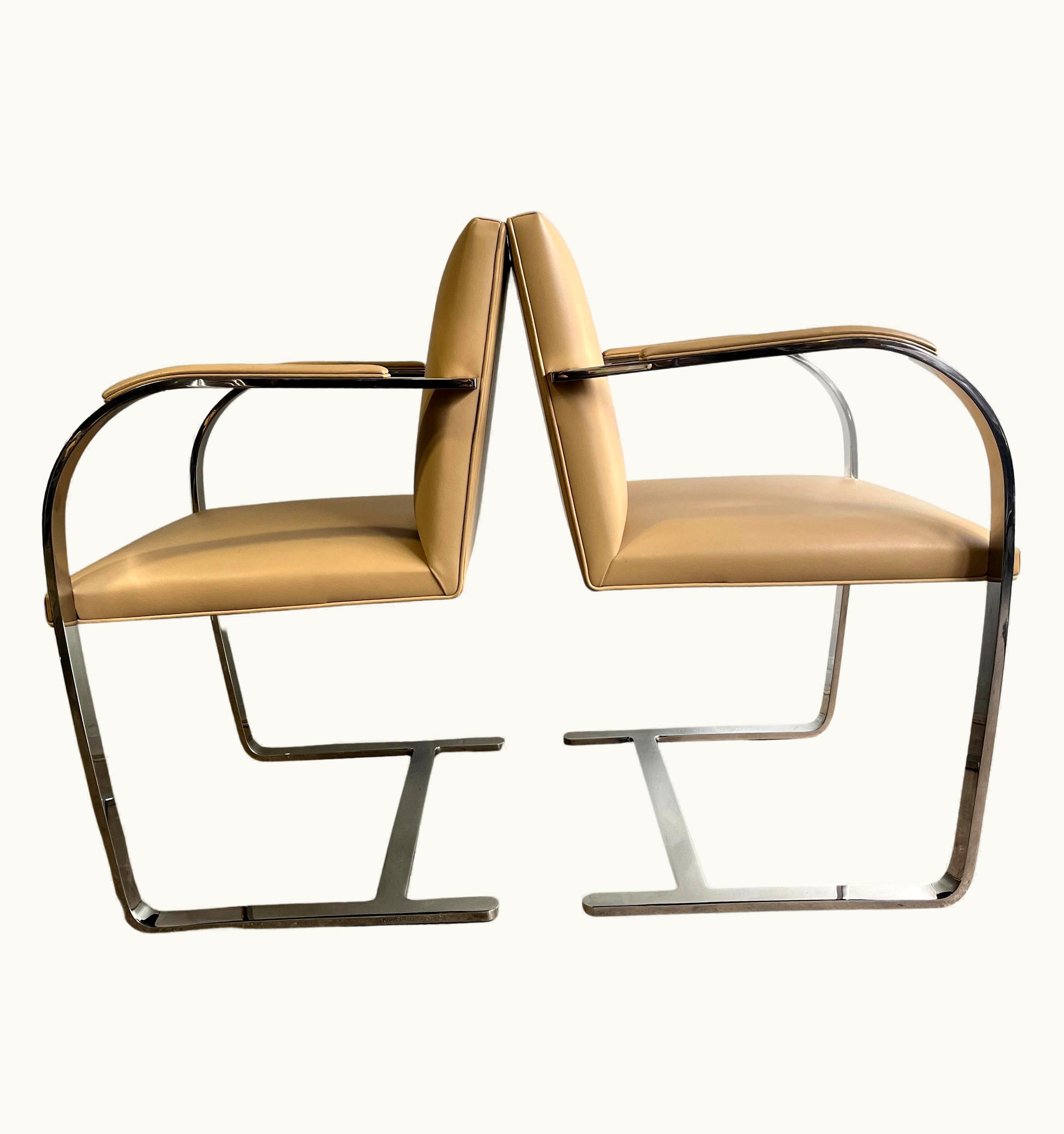 Ludwig Mies van der Rohe Ludwig Mies van der Rohe Superb Brno Armchairs For Knoll In Stainless Steel Not Chrome