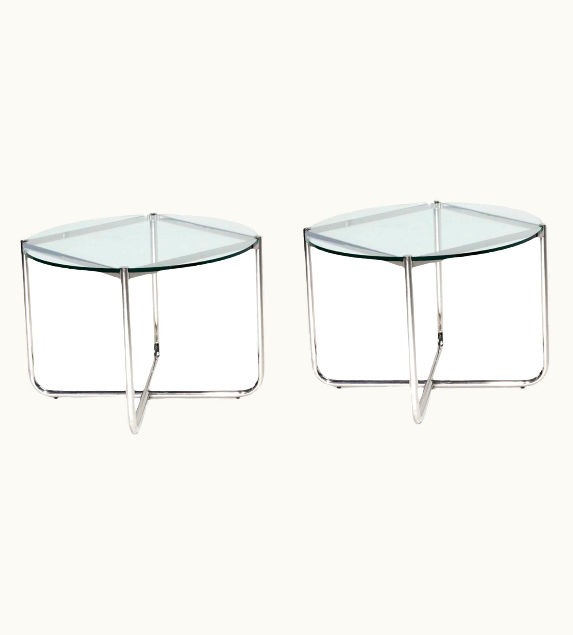 Ludwig Mies van der Rohe Ludwig Mies van der Rohe Mies Van Der Rohe Mr Side/End Table Chrome And Glass For Knoll, 1970