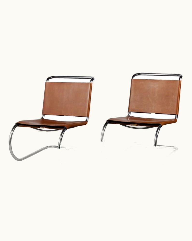 Ludwig Mies van der Rohe Ludwig Mies van der Rohe Pair Of Mies Van Der Rohe Leather Lounge Chairs For Knoll