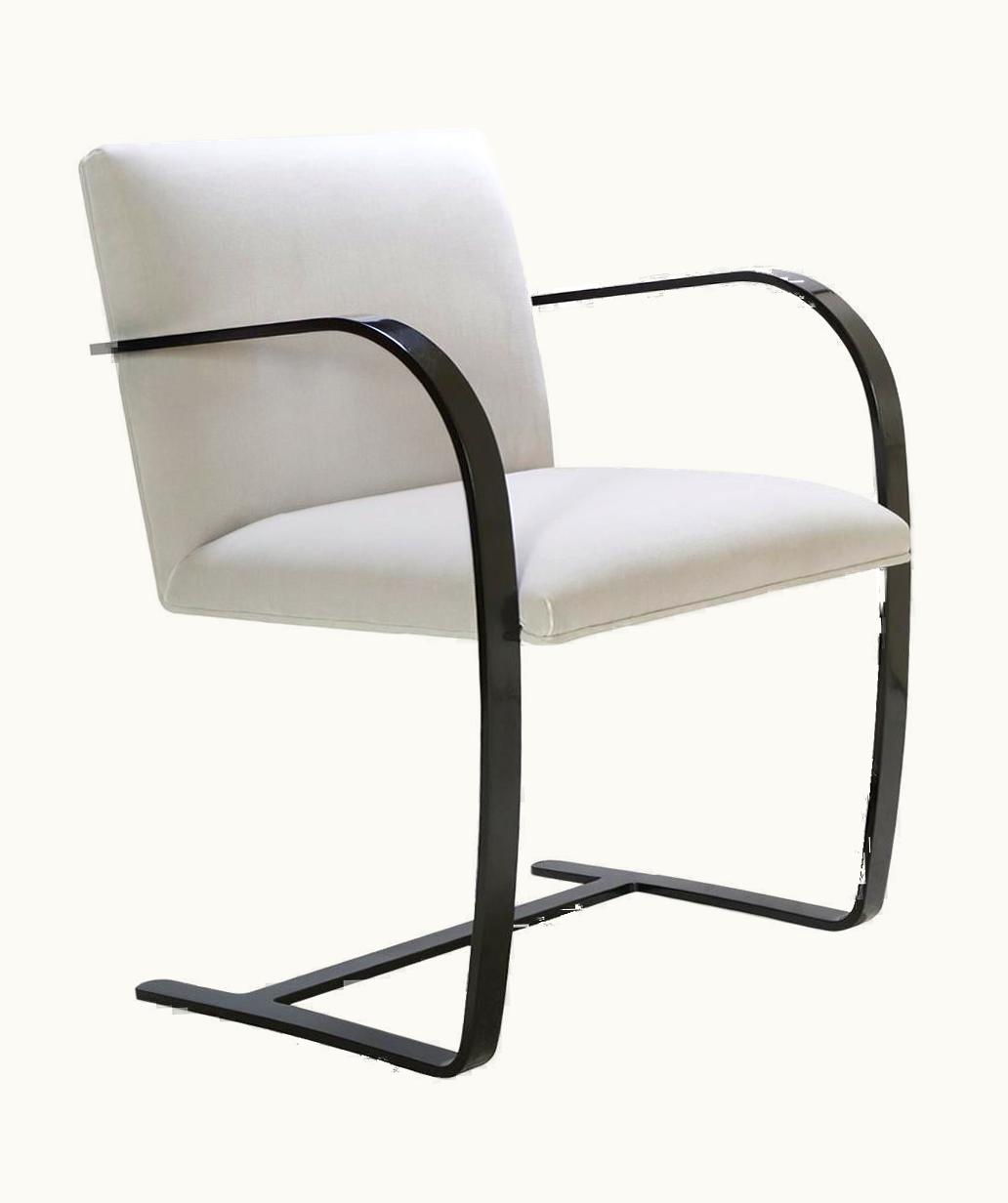 Ludwig Mies van der Rohe Ludwig Mies van der Rohe Brno Flat-Bar Chairs In Velvet, Obsidian Gloss By Mies Van Der Rohe For Knoll UZ0199956