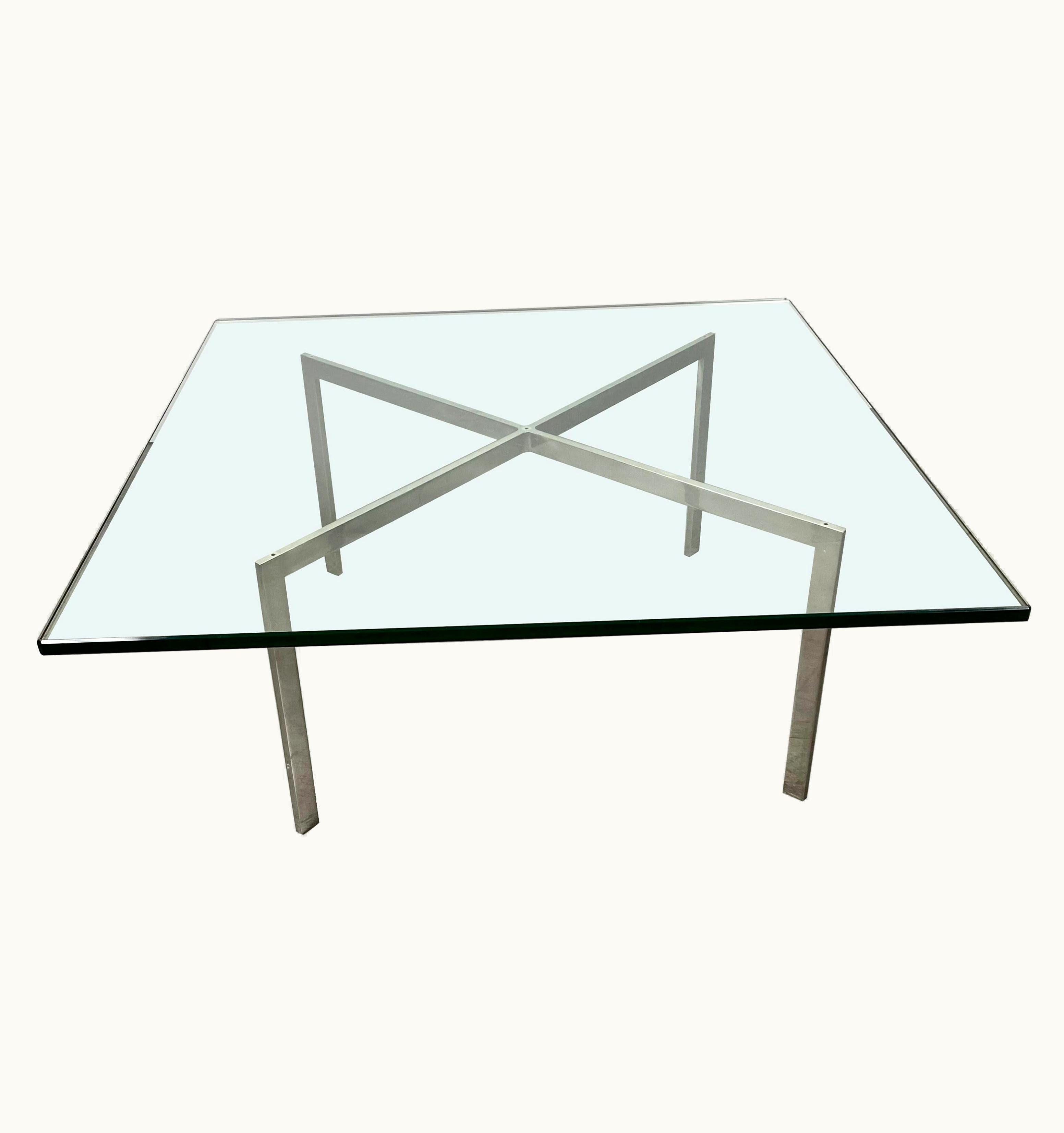 Ludwig Mies van der Rohe Ludwig Mies van der Rohe Mies Van Der Rohe Label Stamped Barcelona Table, Knoll Products, Circa 1970s