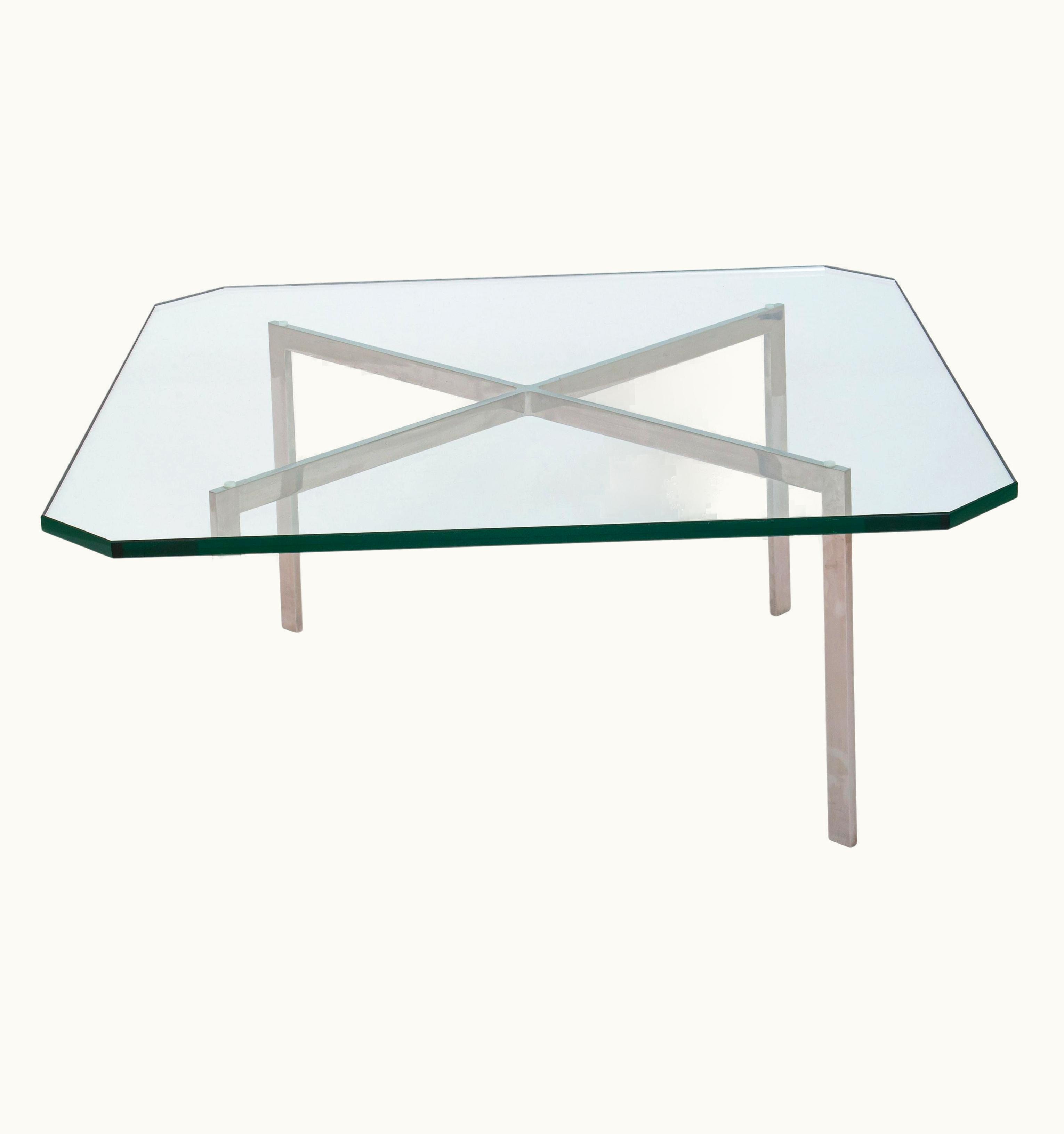 Ludwig Mies van der Rohe Ludwig Mies van der Rohe Early MCM Glass Stainless Steel Barcelona Table Mies Van Der Rohe Knoll 1955