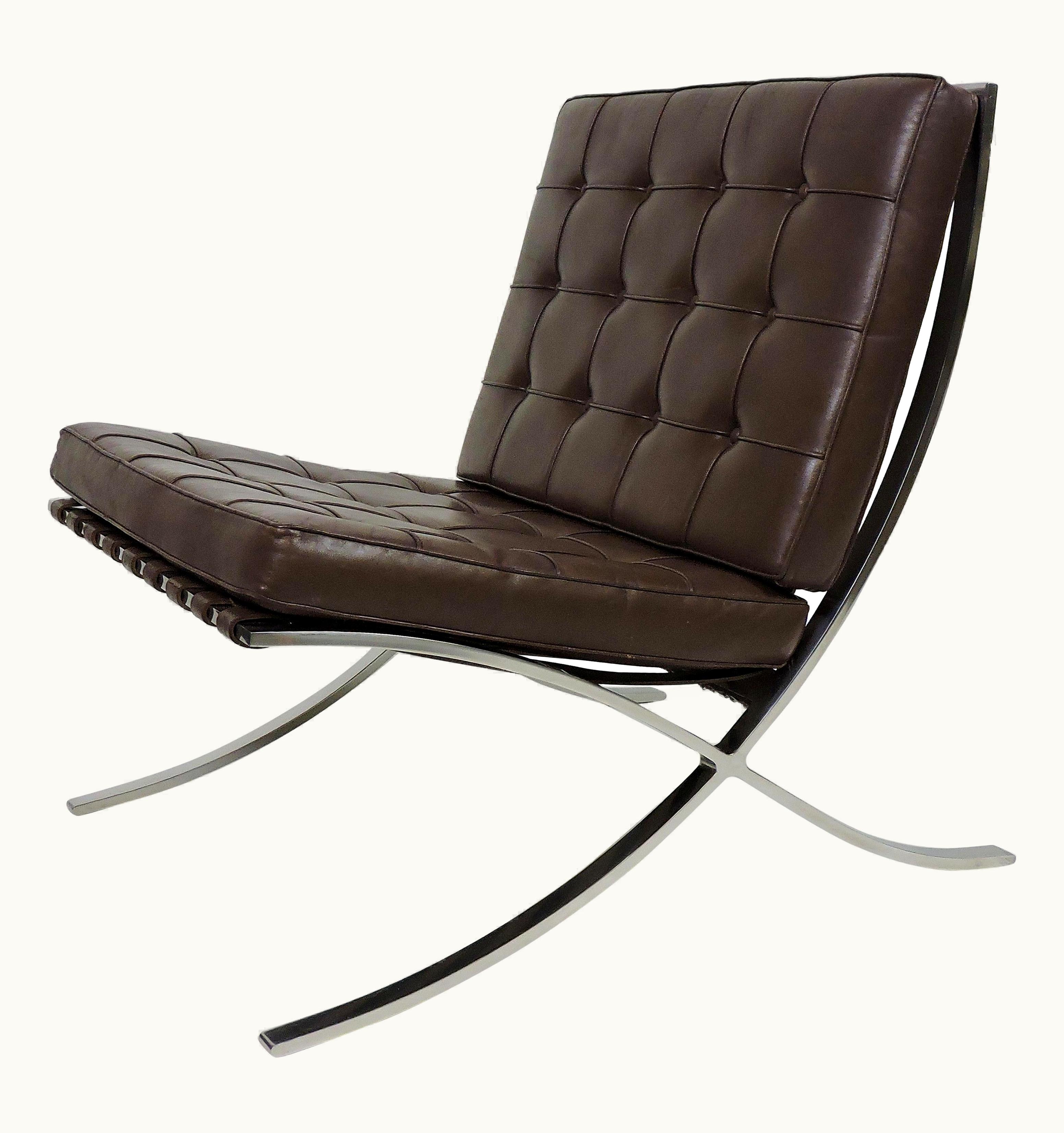 Ludwig Mies van der Rohe Ludwig Mies van der Rohe 1960s Mies Van Der Rohe Knoll Bacelona Stainless Steel And Leather Chair