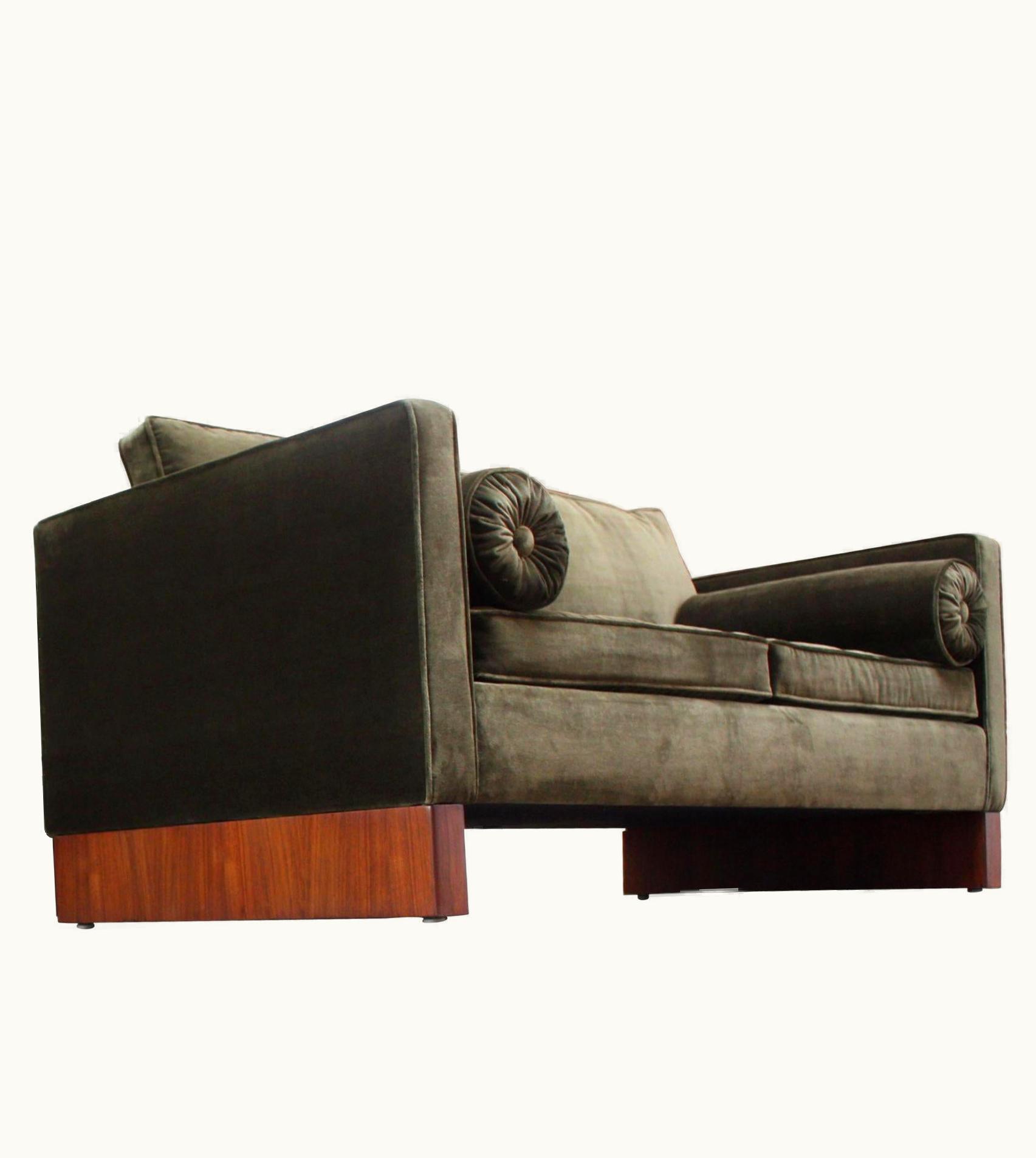 Ludwig Mies van der Rohe Ludwig Mies van der Rohe Mies Van Der Rohe Settee In Velvet And Teak