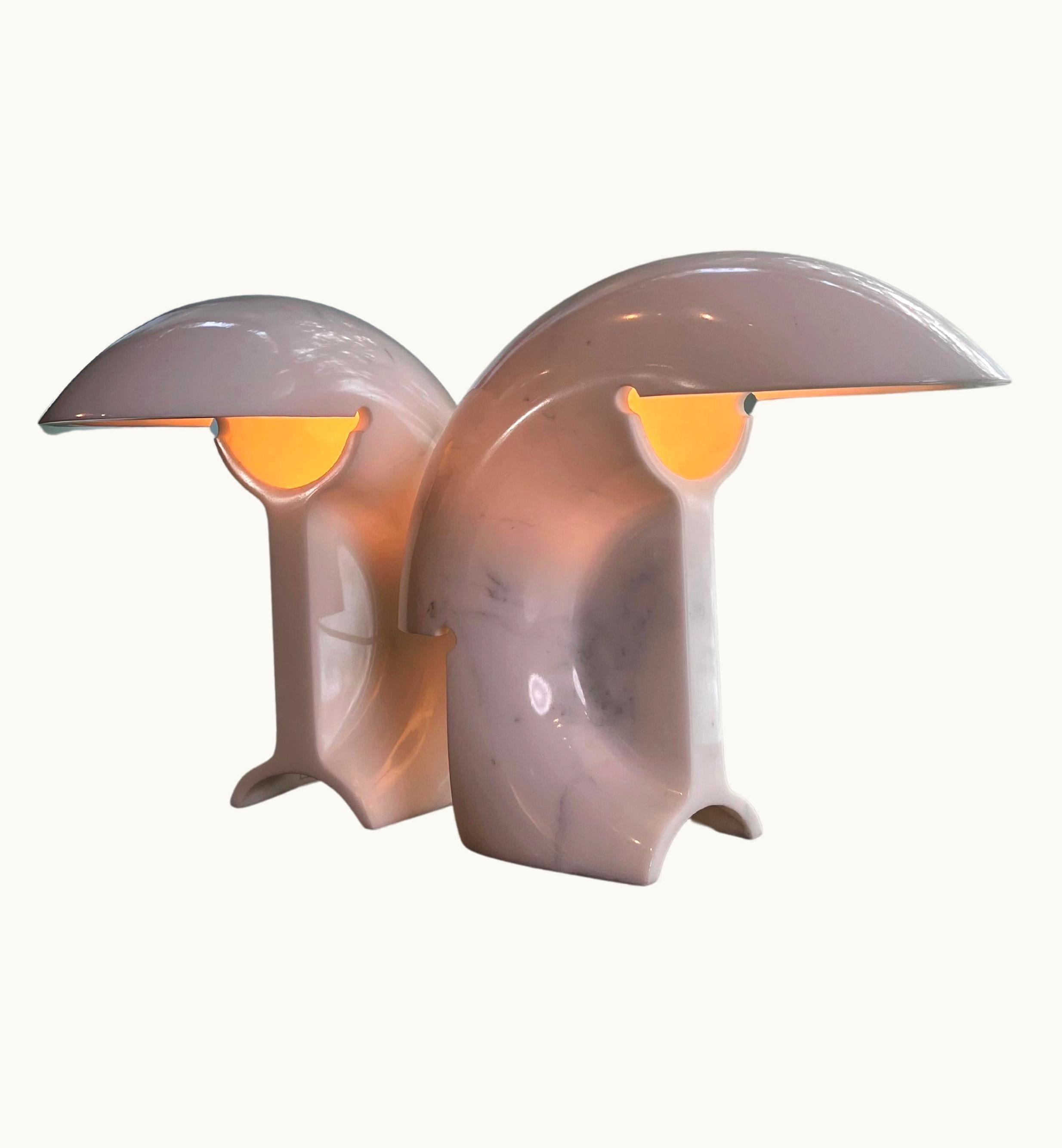 Afra & Tobia Scarpa Afra & Tobia Scarpa Pair Of Marble Biagio Table Lamps By Tobia Scarpa
