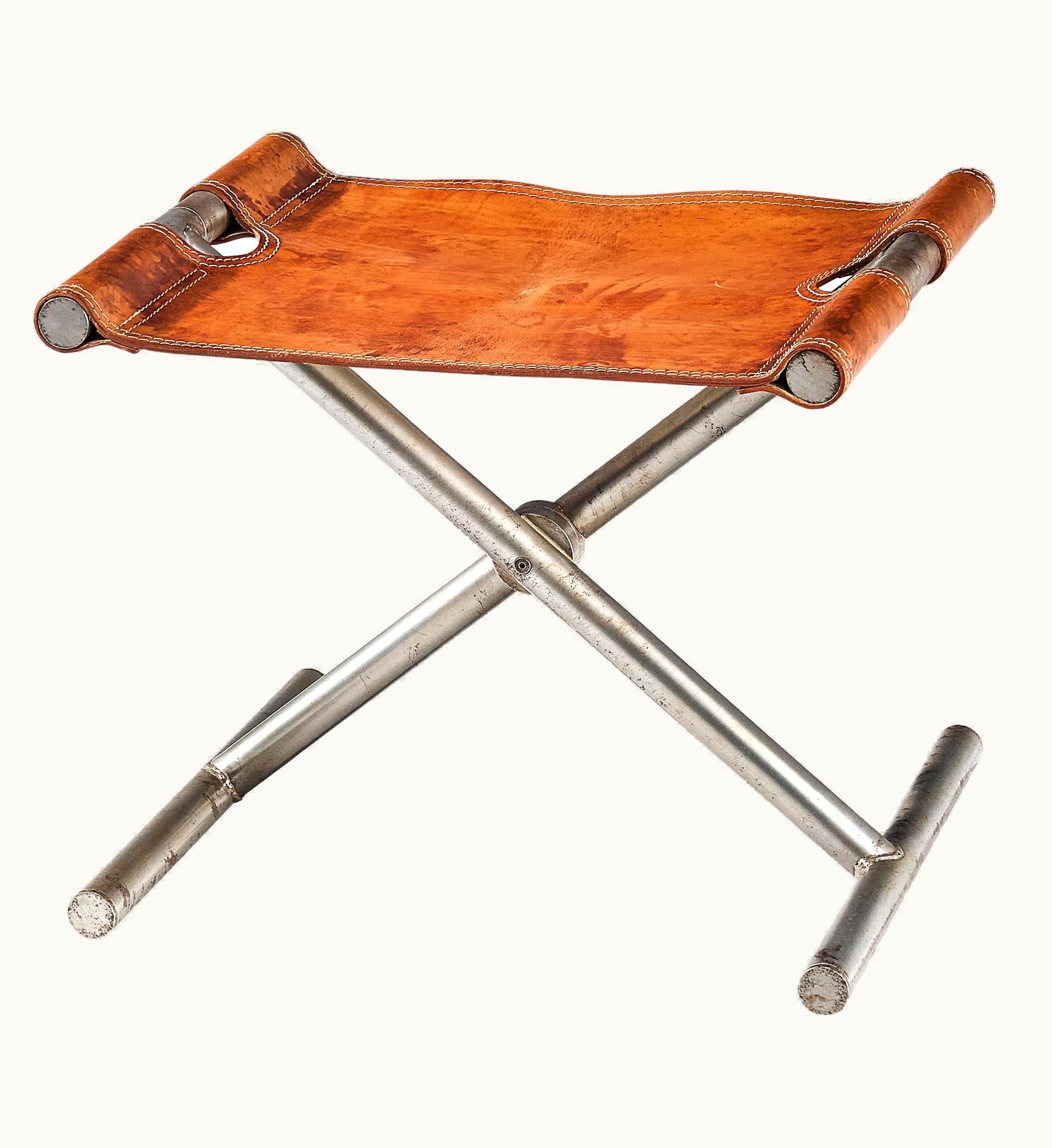 Afra & Tobia Scarpa Afra & Tobia Scarpa 'Benetton' Stool In Leather And Steel