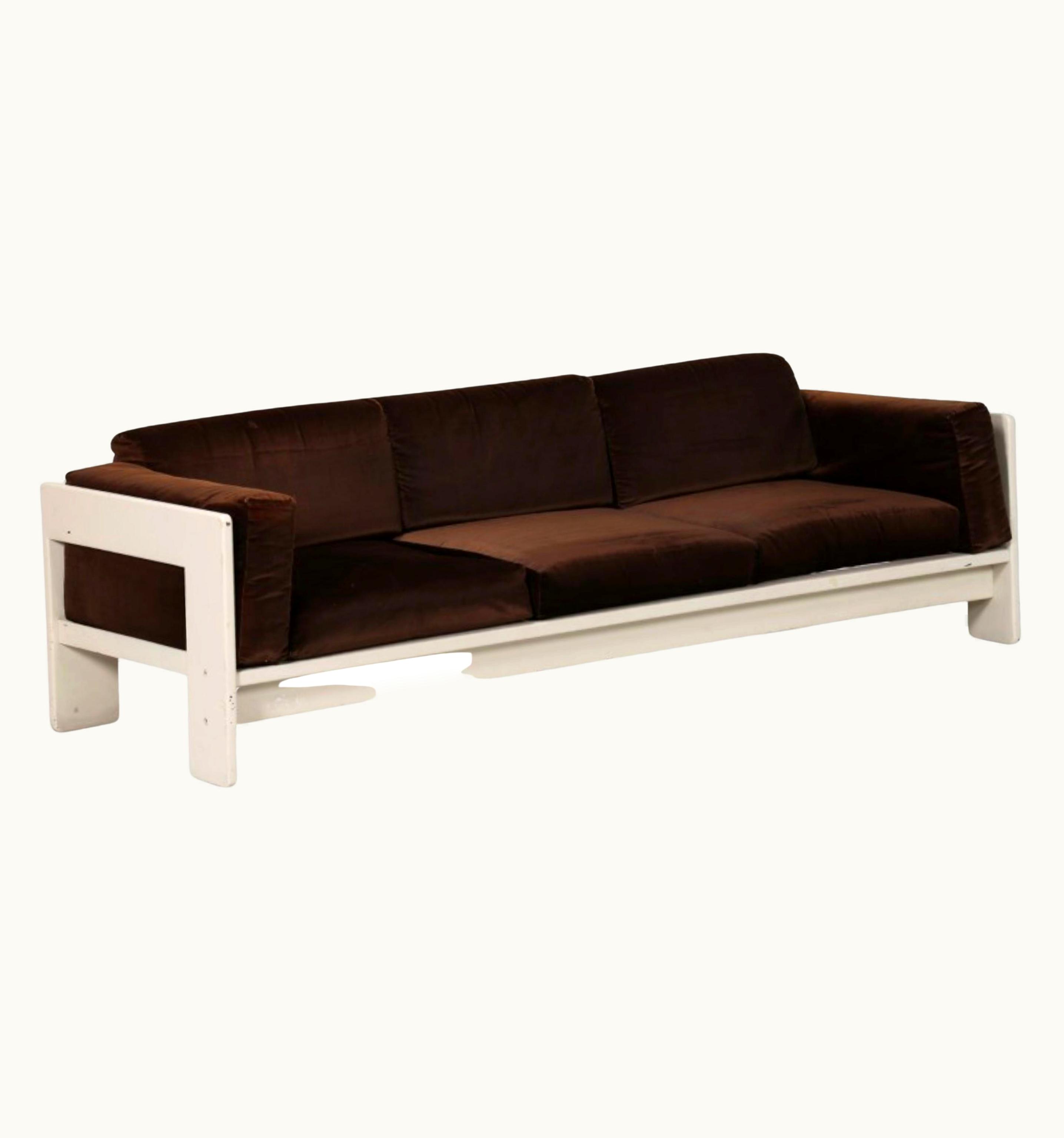 Afra & Tobia Scarpa Afra & Tobia Scarpa White Lacquered Sofa 3 Seats Model Bastiano For Gavina, Italy 1960s