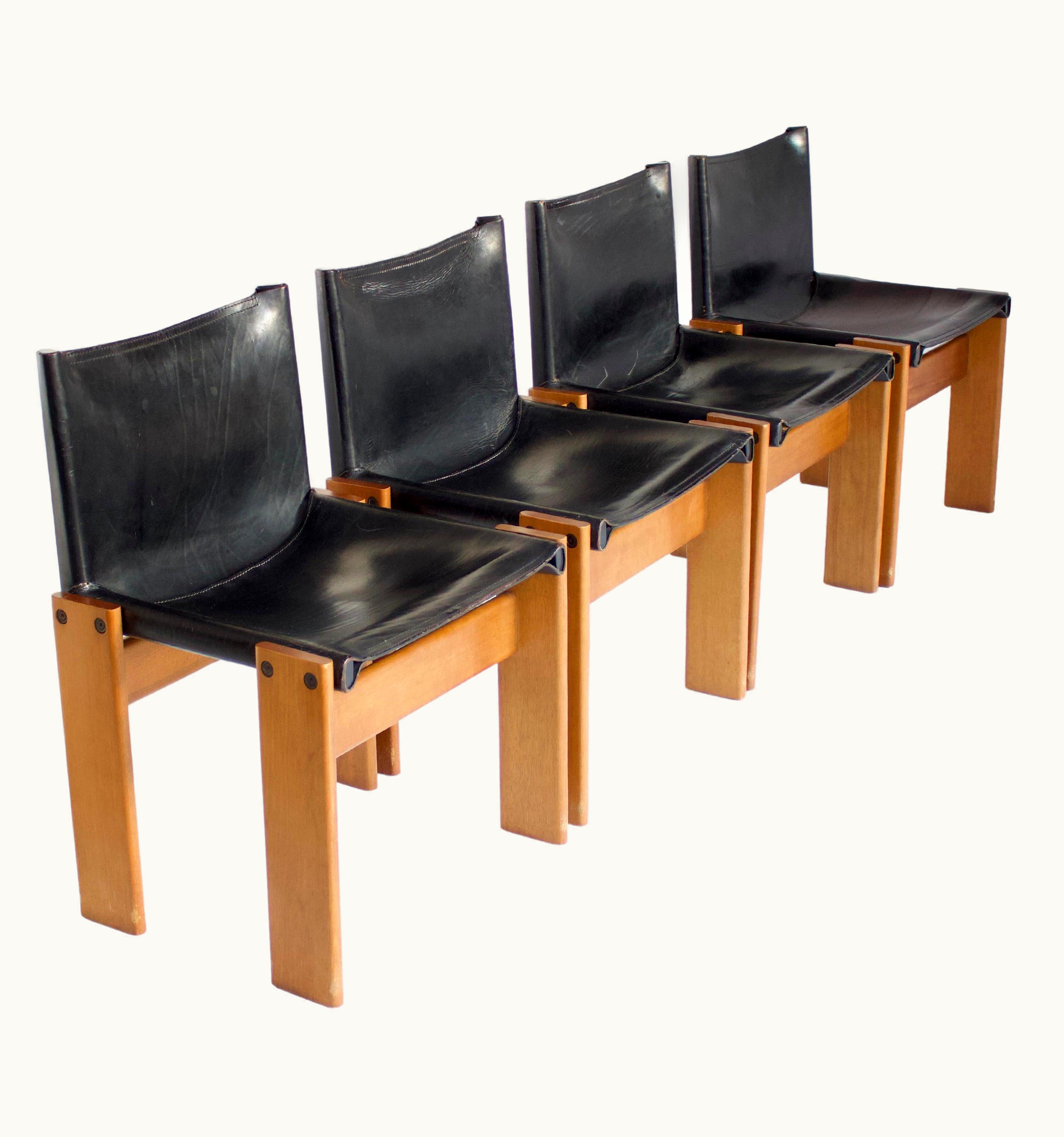 Afra & Tobia Scarpa Afra & Tobia Scarpa Set Of Four Monk Chairs For Molteni, Circa 1974