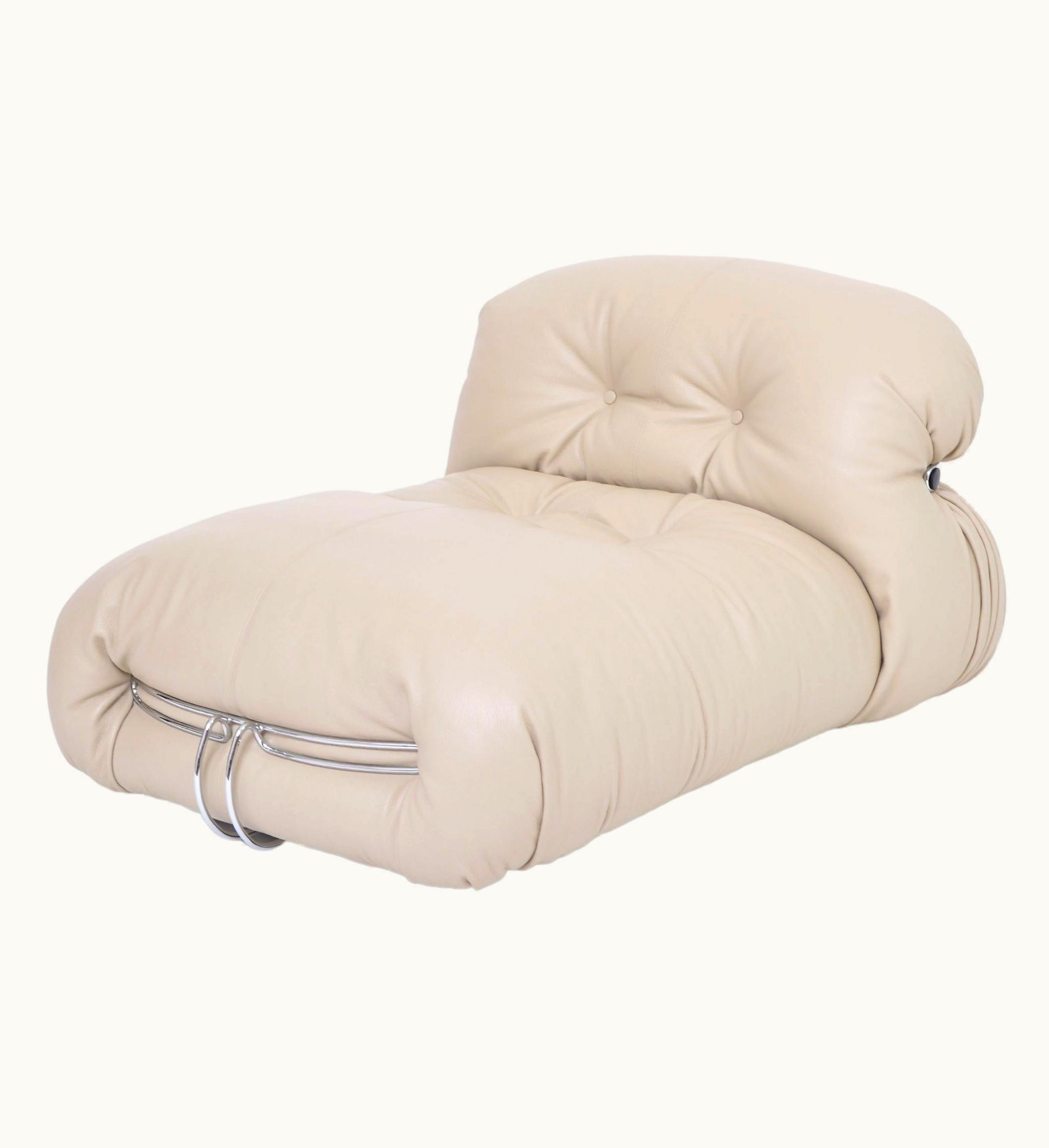 Afra & Tobia Scarpa Afra & Tobia Scarpa 'Soriana' Chaise Lounge Chair In Grey Leather