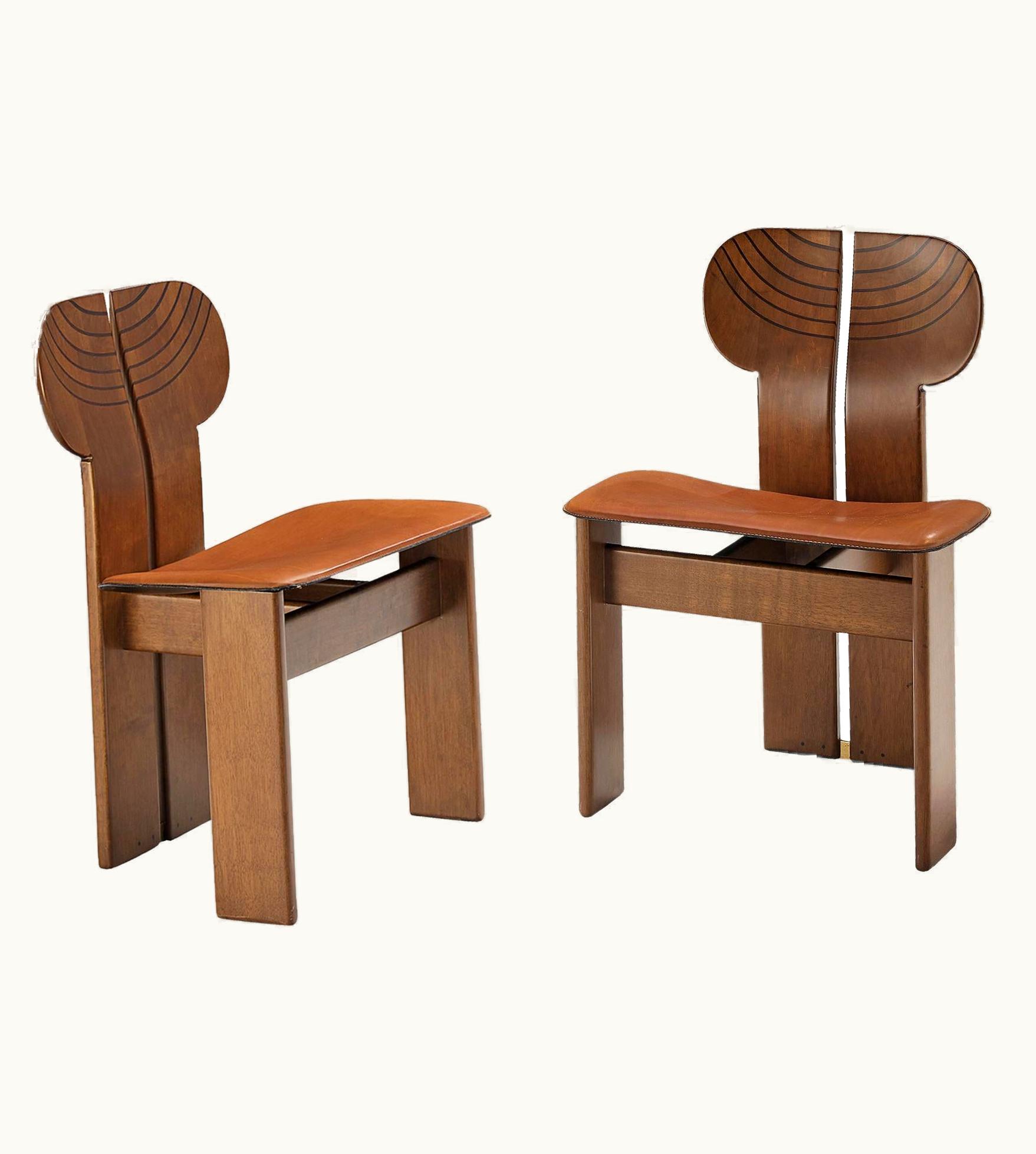 Afra & Tobia Scarpa Afra & Tobia Scarpa Pair Of 'Africa' Dining Chairs