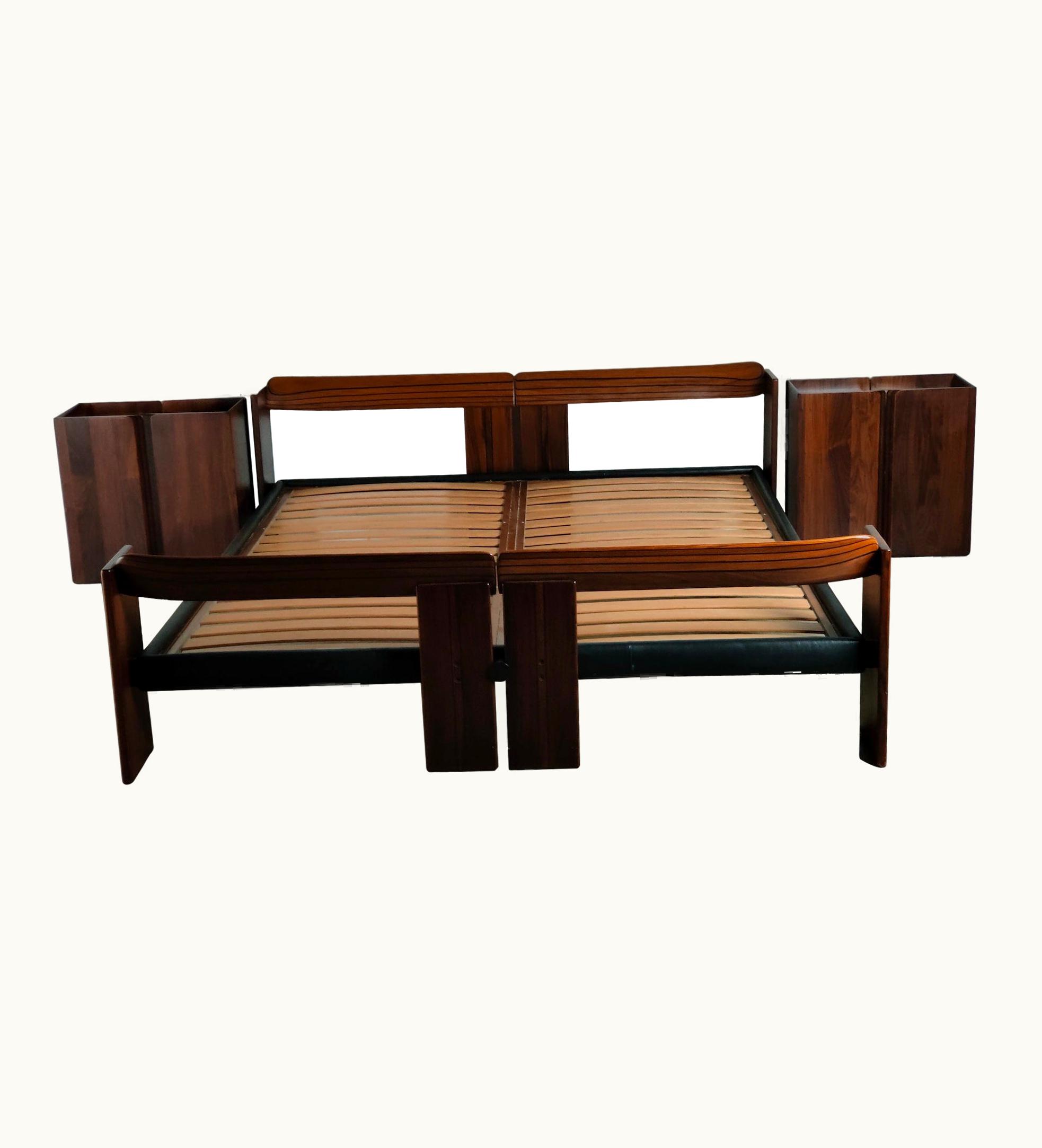 Afra & Tobia Scarpa Afra & Tobia Scarpa Double Bed And 2 Nightstands Artona By Afra E Tobia Scarpa For Maxalto 1970s