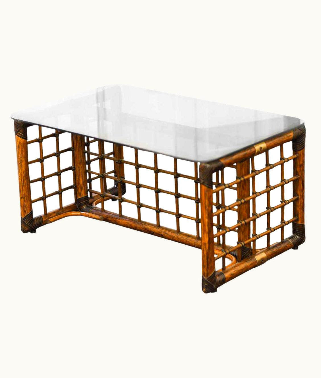 Afra & Tobia Scarpa Afra & Tobia Scarpa Bamboo & Glass Coffee Table By Tobia & Afra Scarpa