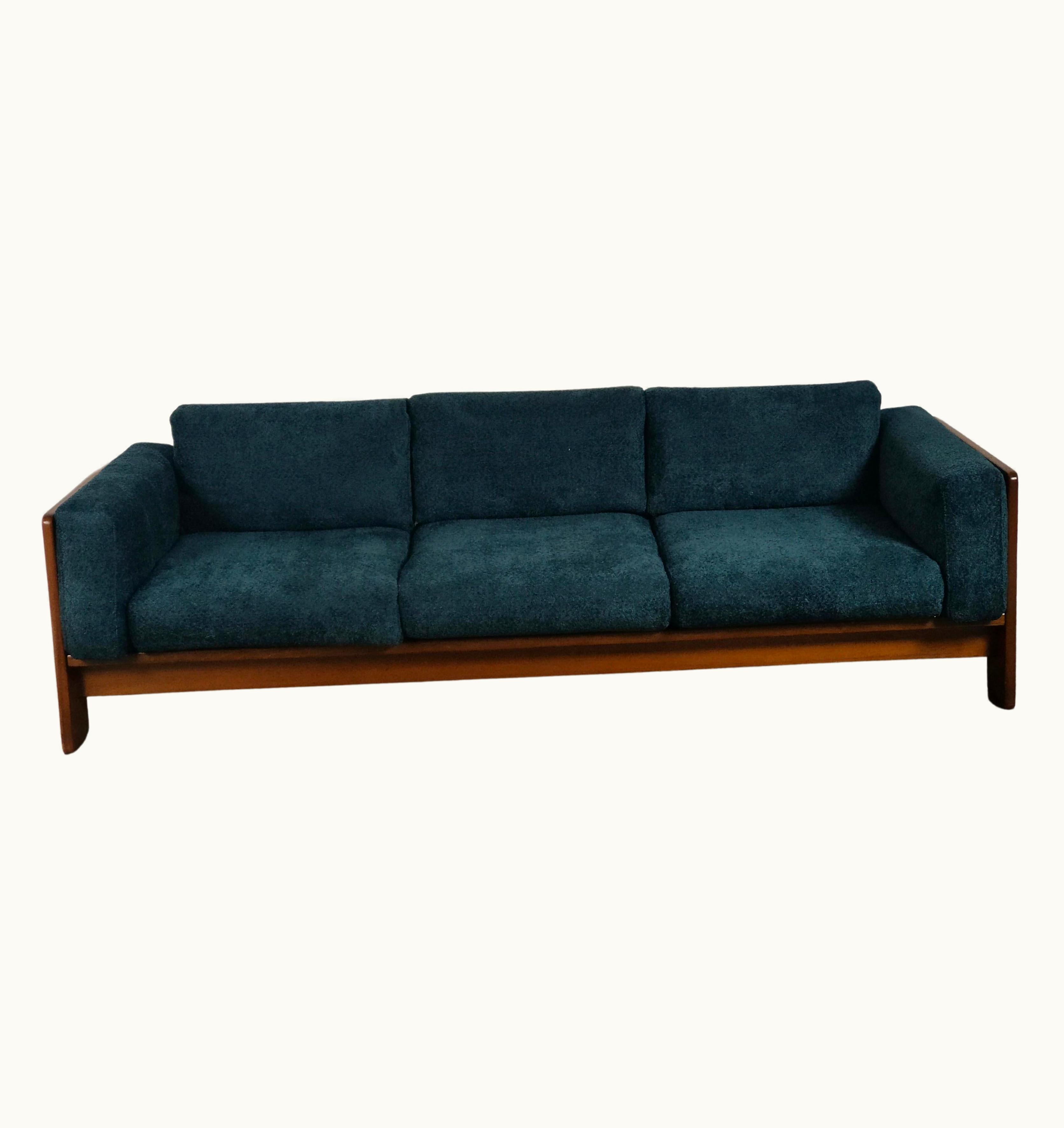 Afra & Tobia Scarpa Afra & Tobia Scarpa Bouclè Blu 3 Seater Bastiano Sofa By Afra & Tobia Scarpa For Gavina 60s