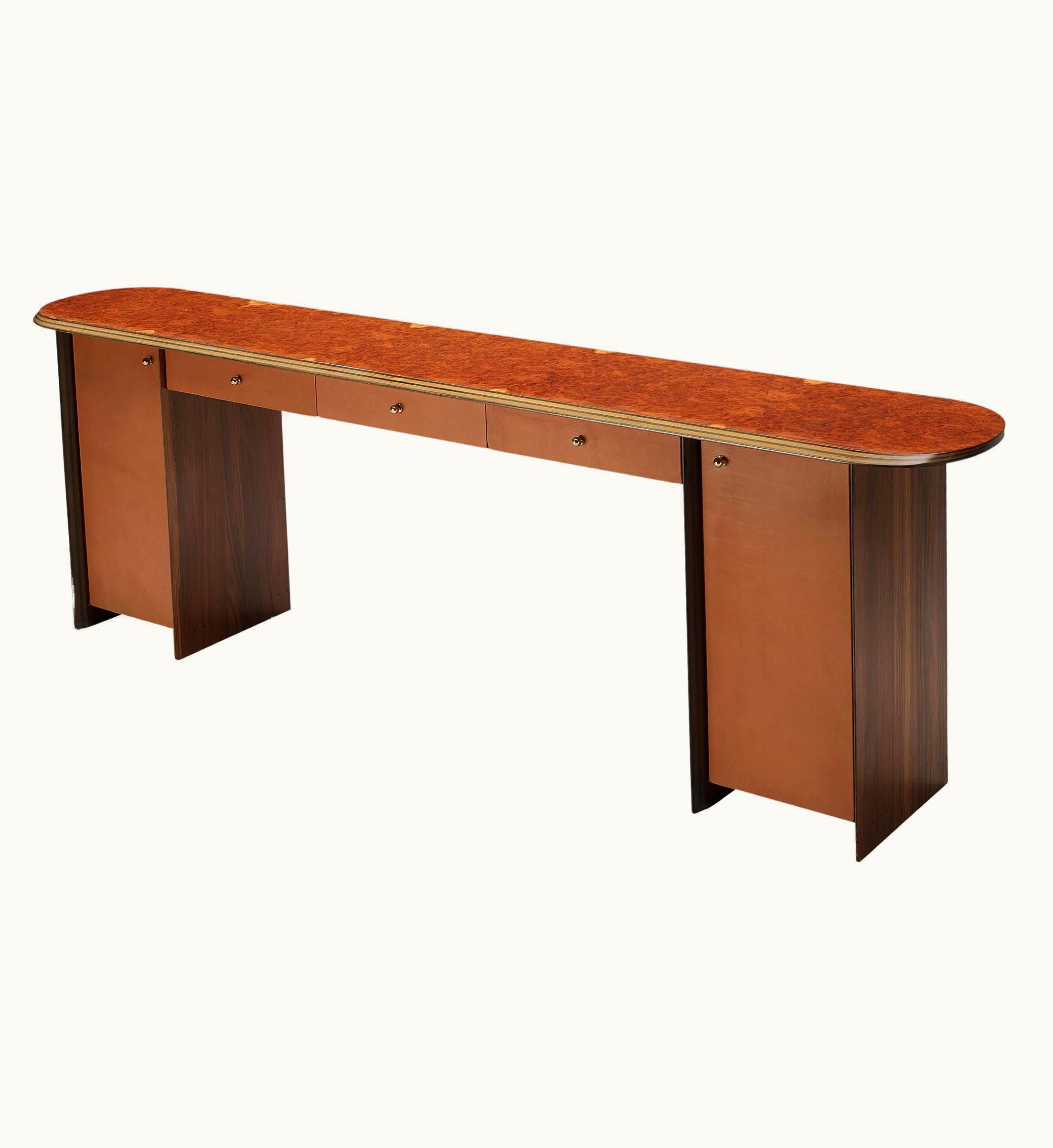 Afra & Tobia Scarpa Afra & Tobia Scarpa For Maxalto 'Artona' Console Cabinet In Walnut And Leather