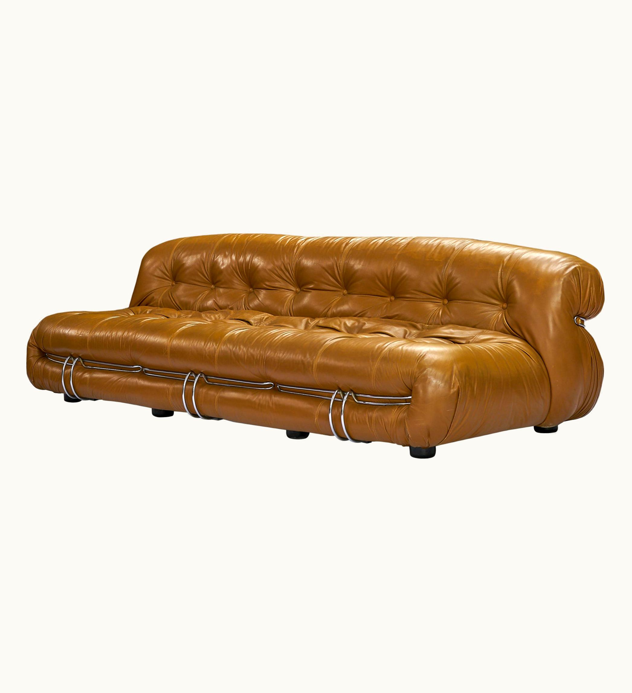 Afra & Tobia Scarpa Afra & Tobia Scarpa Cassina 'Soriana' Sofa By Afra And Tobia Scarpa In Original Leather