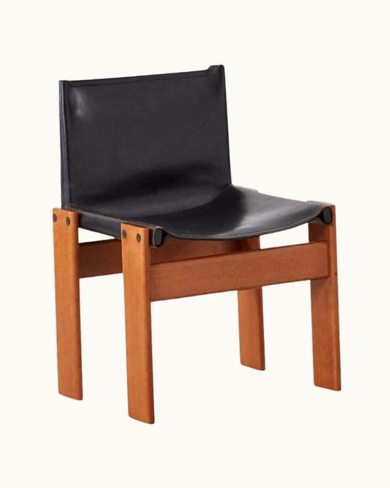 Afra & Tobia Scarpa Afra & Tobia Scarpa Monk Black Chair For Molteni, Italy, 1974
