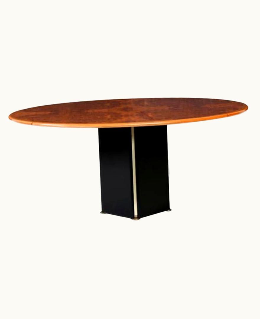Afra & Tobia Scarpa Afra & Tobia Scarpa Oval Artona Table In Wood By Maxalto 1970s