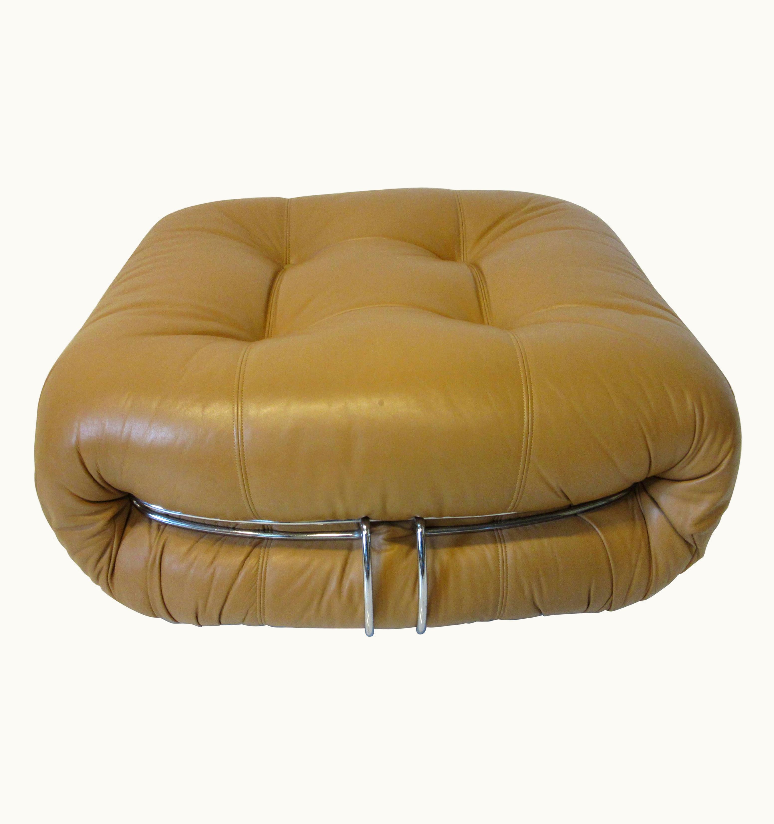 Afra & Tobia Scarpa Afra & Tobia Scarpa Soriana Leather Ottoman By Tobia Scarpa For Cassina