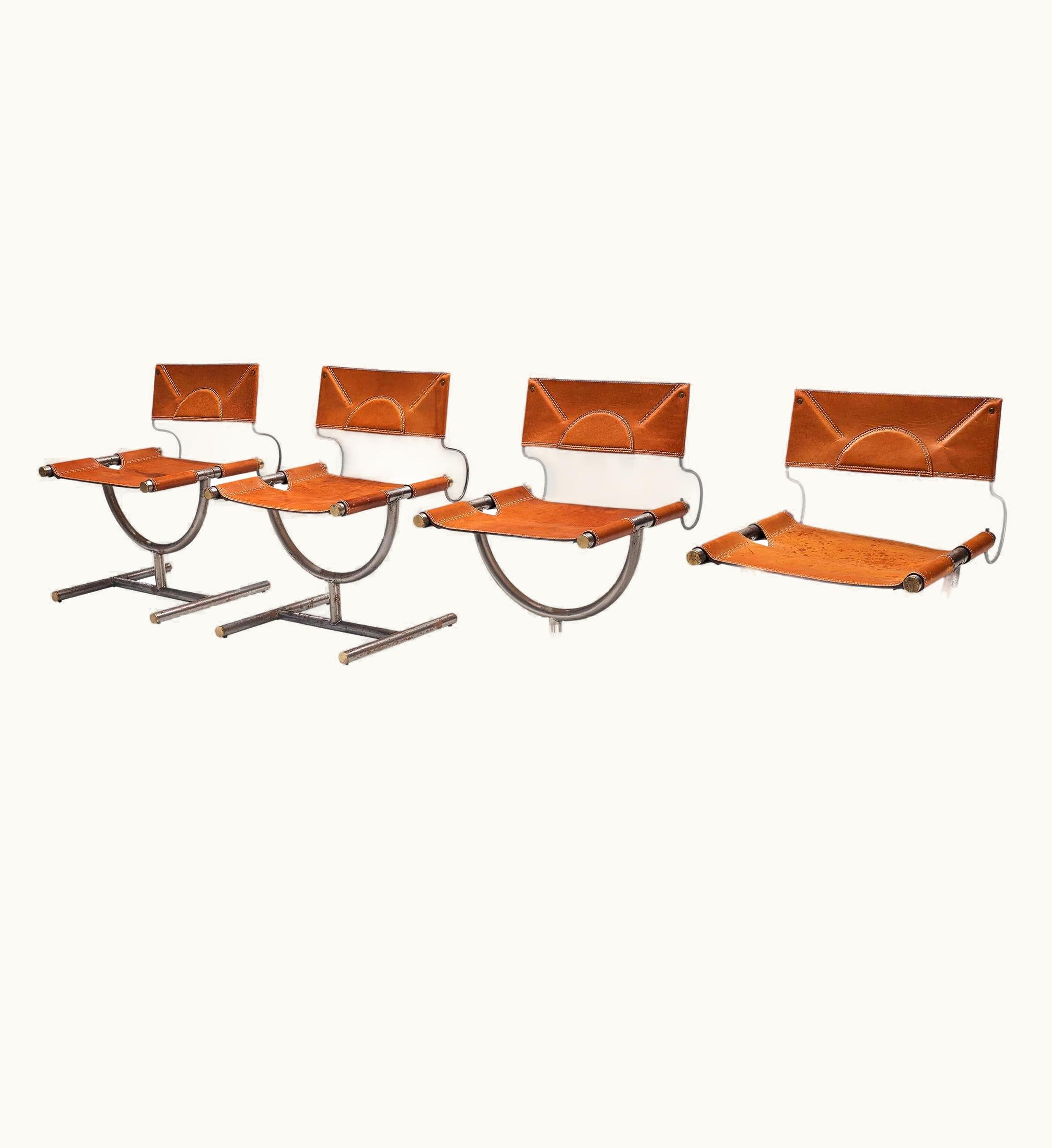 Afra & Tobia Scarpa Afra & Tobia Scarpa 'Benetton' Chairs In Leather And Steel