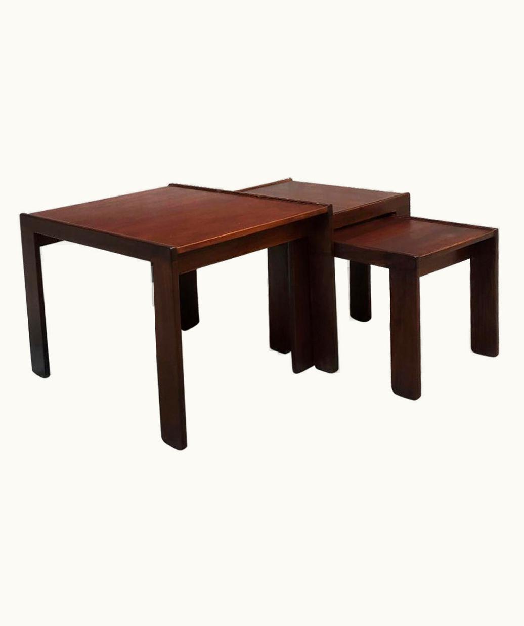 Afra & Tobia Scarpa Afra & Tobia Scarpa Set Of Three Stackable Tables Mod.777 By Afra And Tobia Scarpa For Cassina Italy