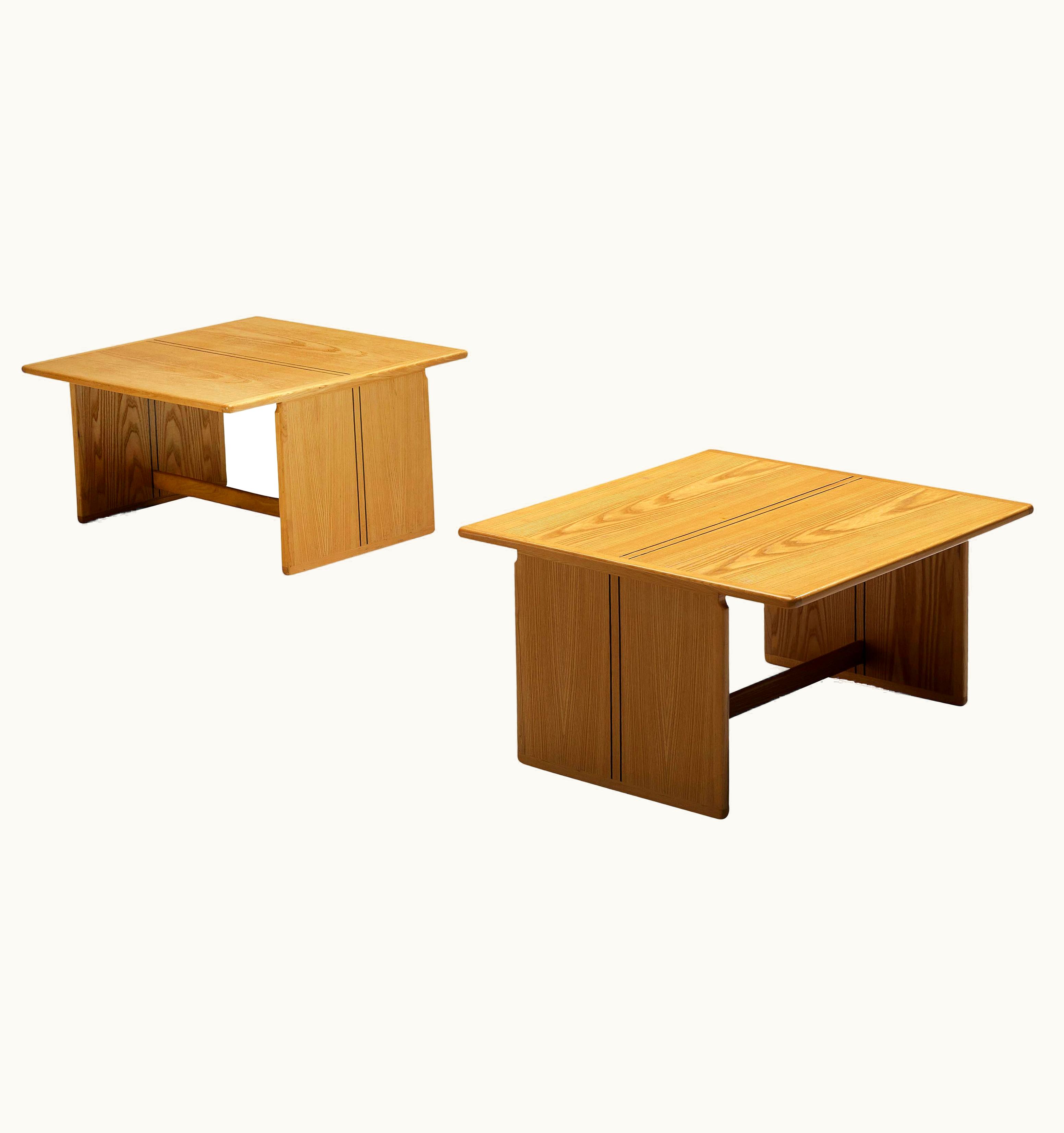 Afra & Tobia Scarpa Afra & Tobia Scarpa For Maxalto 'Artona' Pair Of Side Tables In Ash