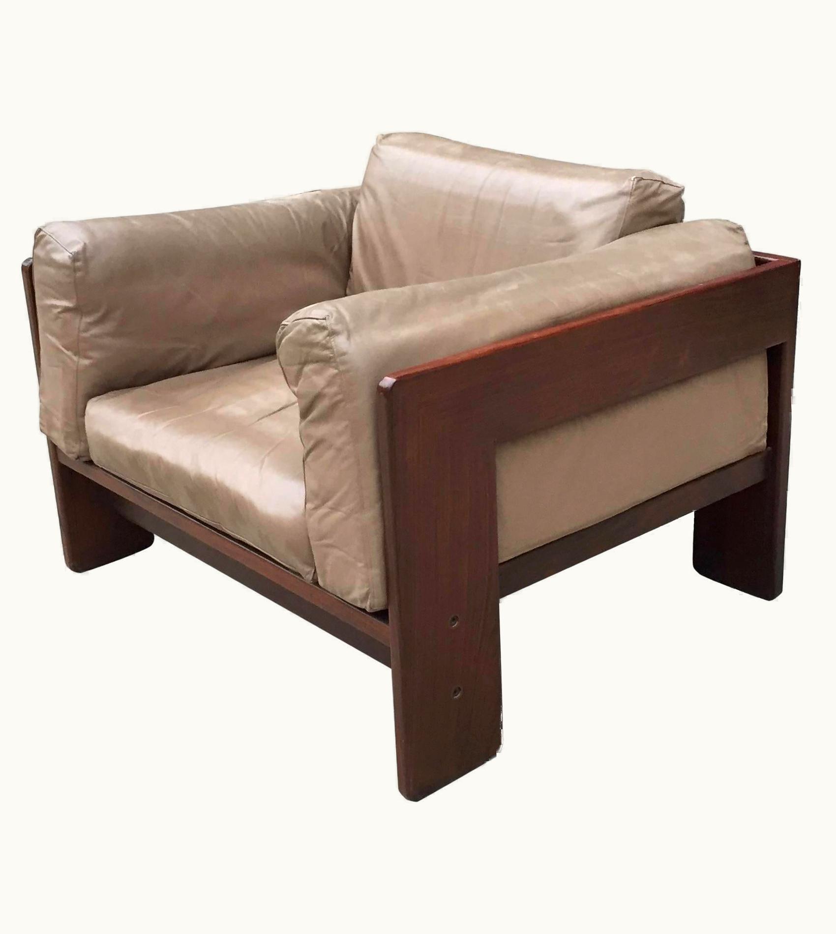 Afra & Tobia Scarpa Afra & Tobia Scarpa Rosewood And Leather Chair By Tobia Scarpa