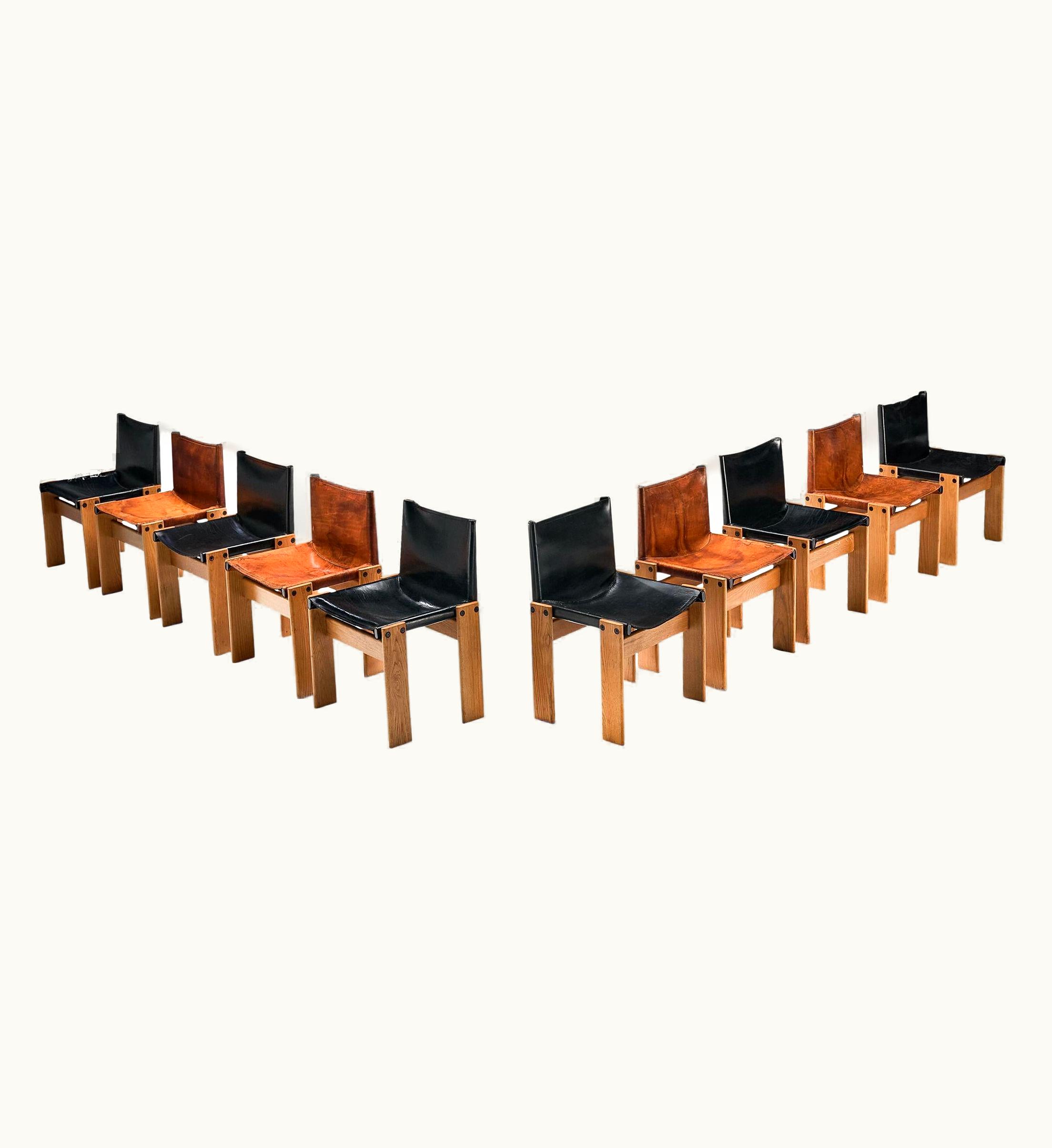 Afra & Tobia Scarpa Afra & Tobia Scarpa For Molteni Set Of Ten 'Monk' Chairs