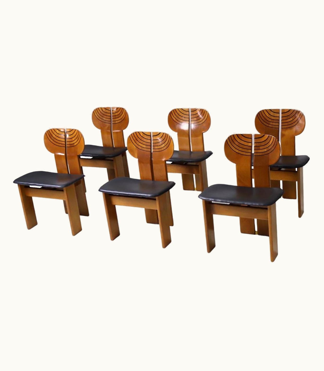 Afra & Tobia Scarpa Set Of 6 'Africa' Chairs By Afra & Tobia Scarpa For Maxalto, 1975