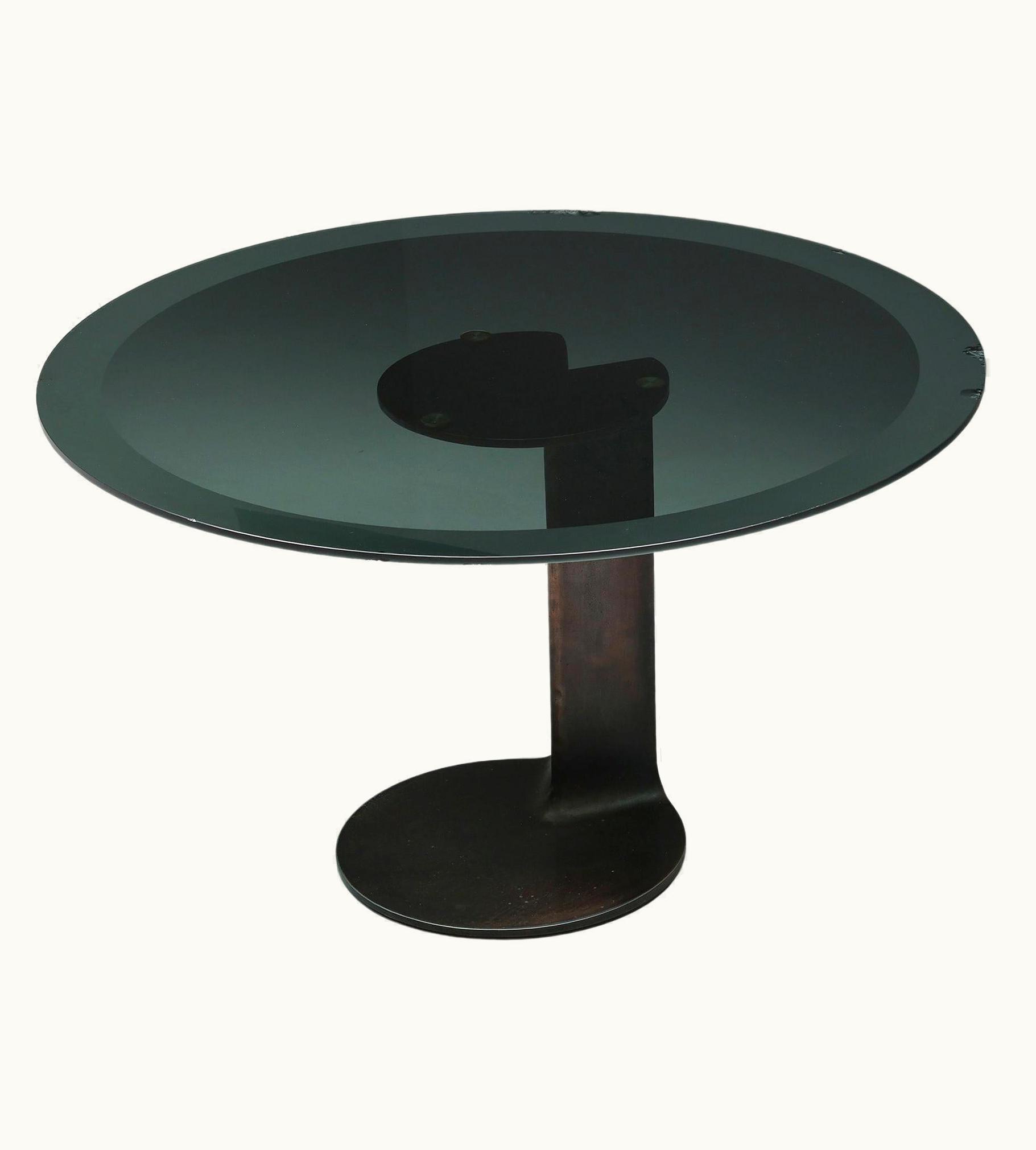 Afra & Tobia Scarpa Afra & Tobia Scarpa TL59 Dining Table In Bronze & Glass By Afra & Tobia Scarpa For Poggi, 1975