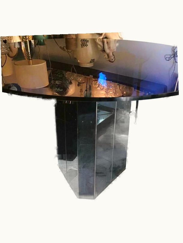 Afra & Tobia Scarpa Afra & Tobia Scarpa Afra E Tobia Scarpa "Polygono" Table Metal Glass By BeB, 1980, Italy