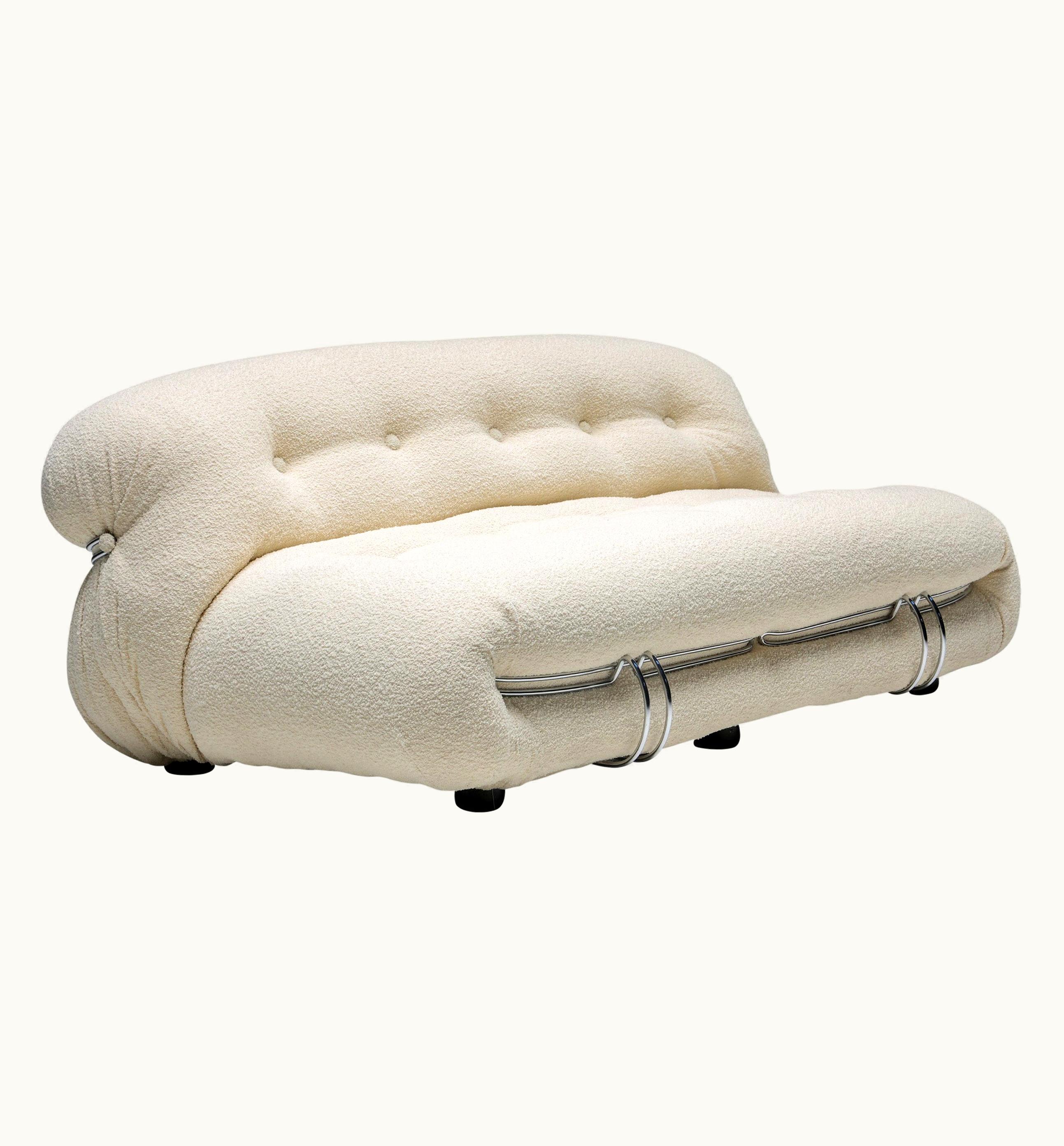 Afra & Tobia Scarpa Afra & Tobia Scarpa Soriana Sofa For Cassina, Bouclé Wool, Italy, 1970s