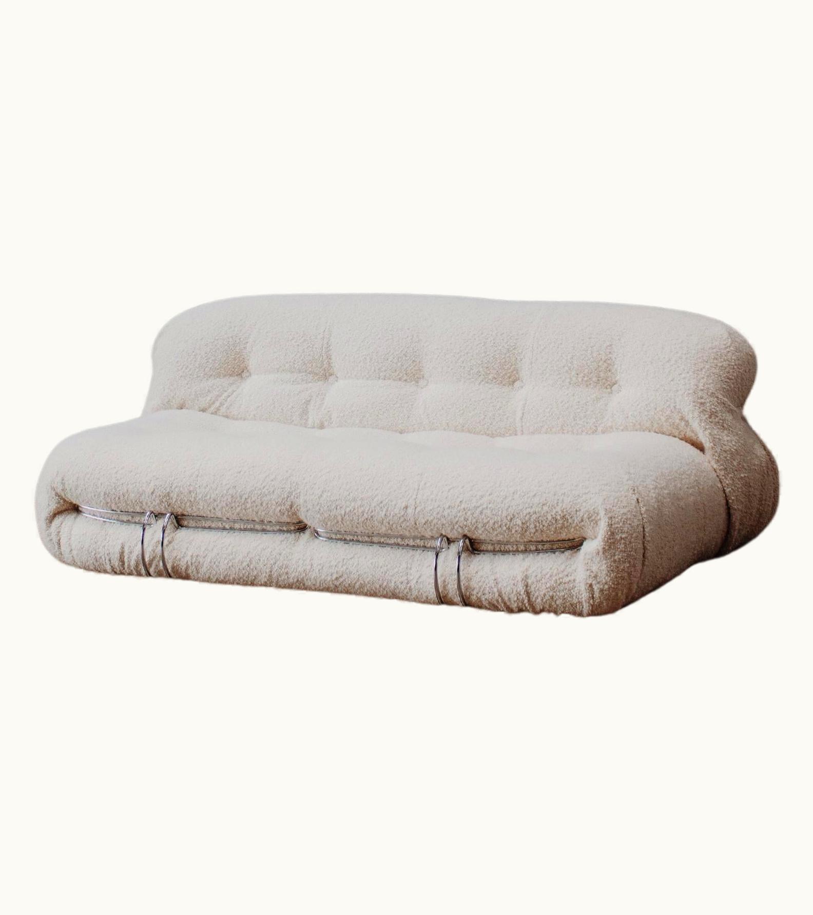 Afra & Tobia Scarpa Afra & Tobia Scarpa "Soriana" Sofa For Cassina, Wool Bouclé, 1969