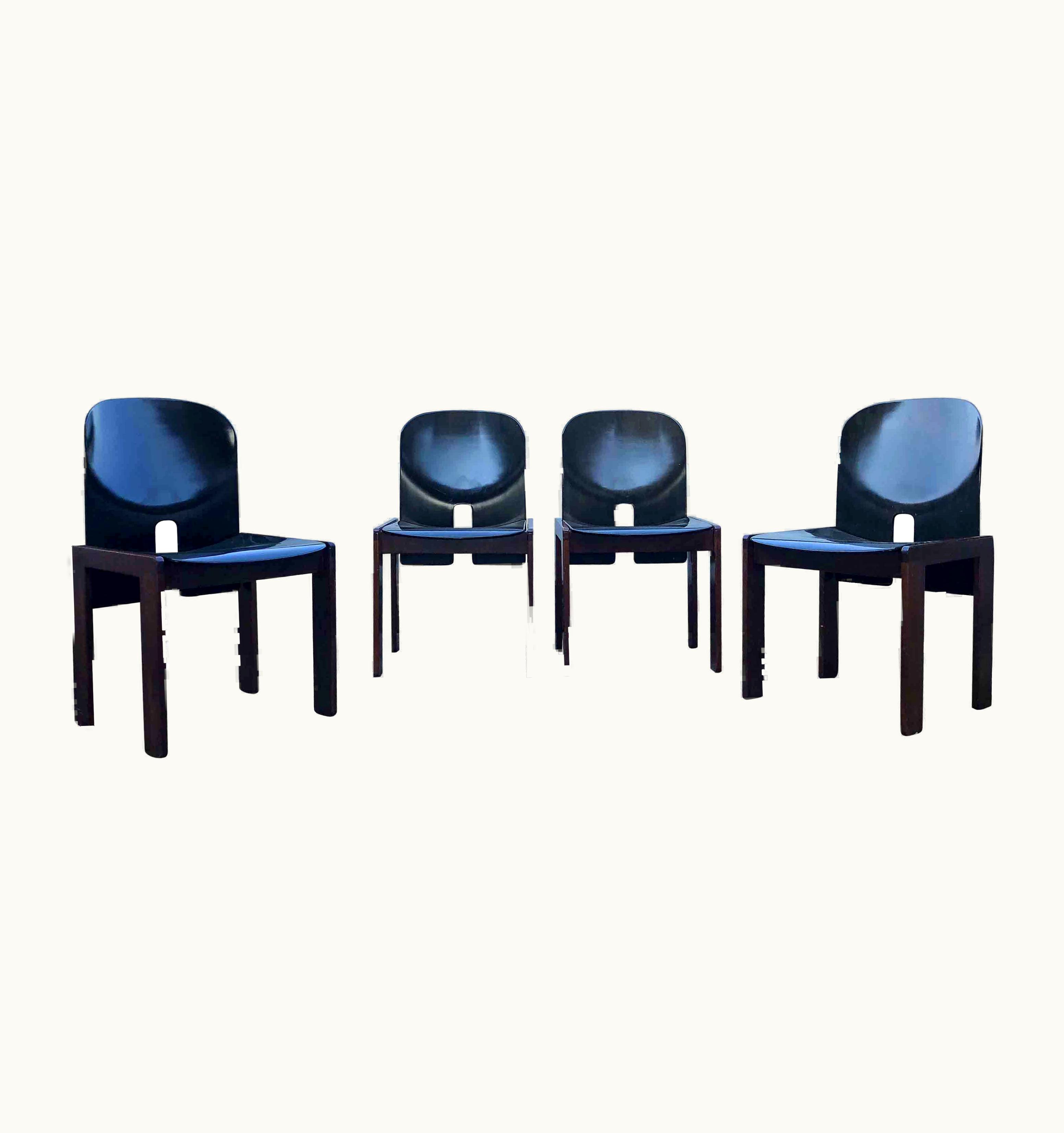 Afra & Tobia Scarpa Set Of Four Model 121 Chairs For Cassina