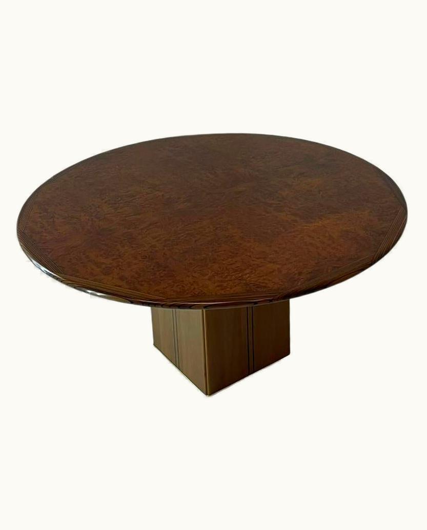 Afra & Tobia Scarpa 'Artona' Maxalto Round Dining Table In Walnut Italy 70s