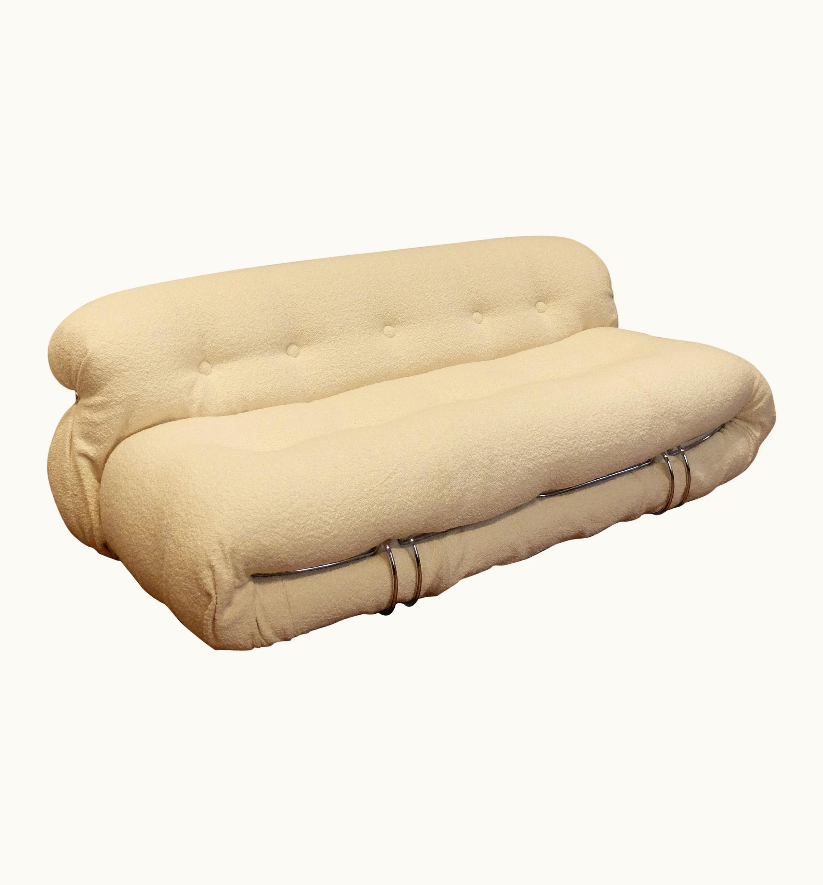 Afra & Tobia Scarpa "Soriana" Sofa For Cassina, Bouclé, 1969