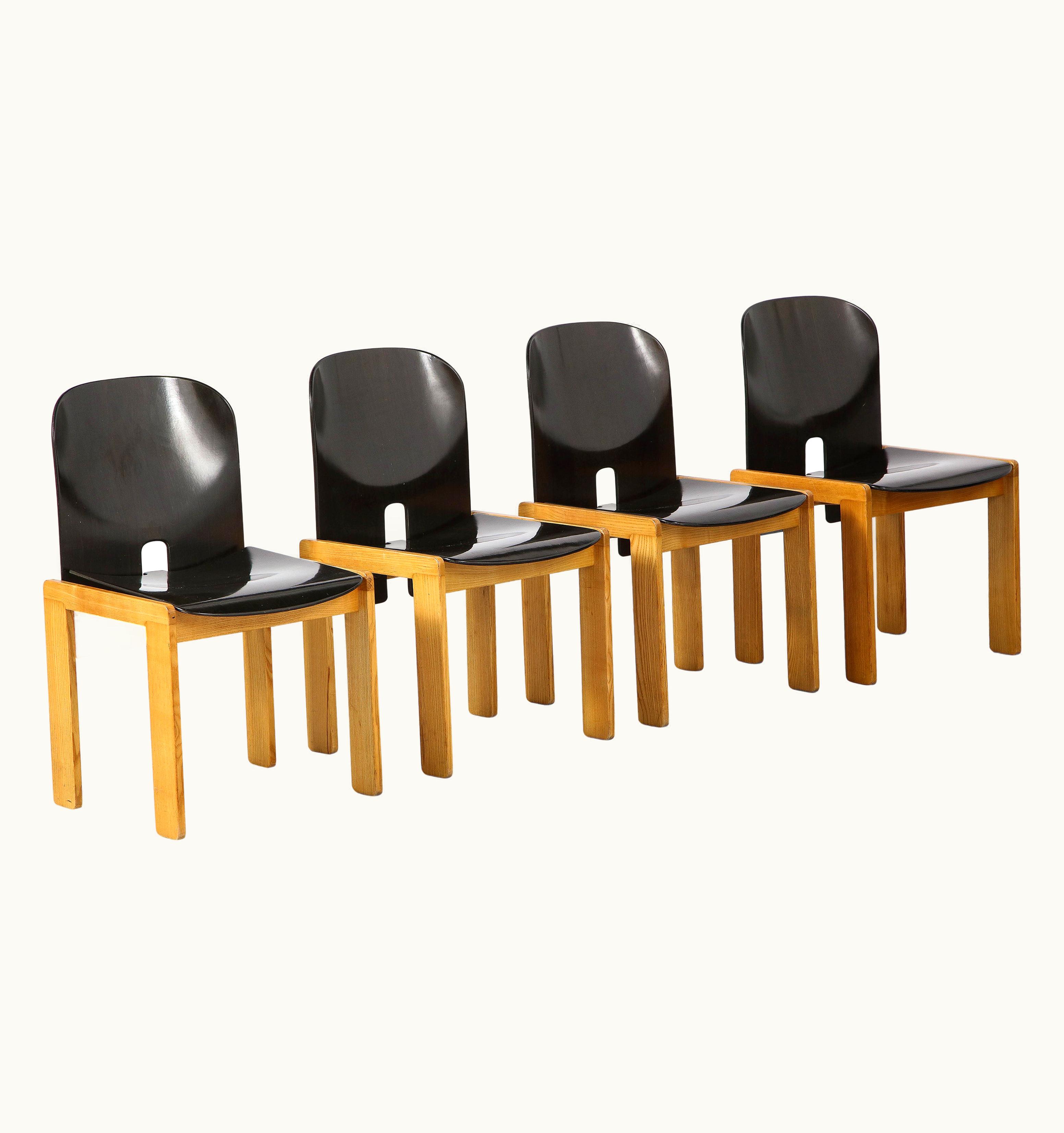 Afra And Tobia Scarpa Set Of Four '121' Dining Chairs For Cassina, 1965