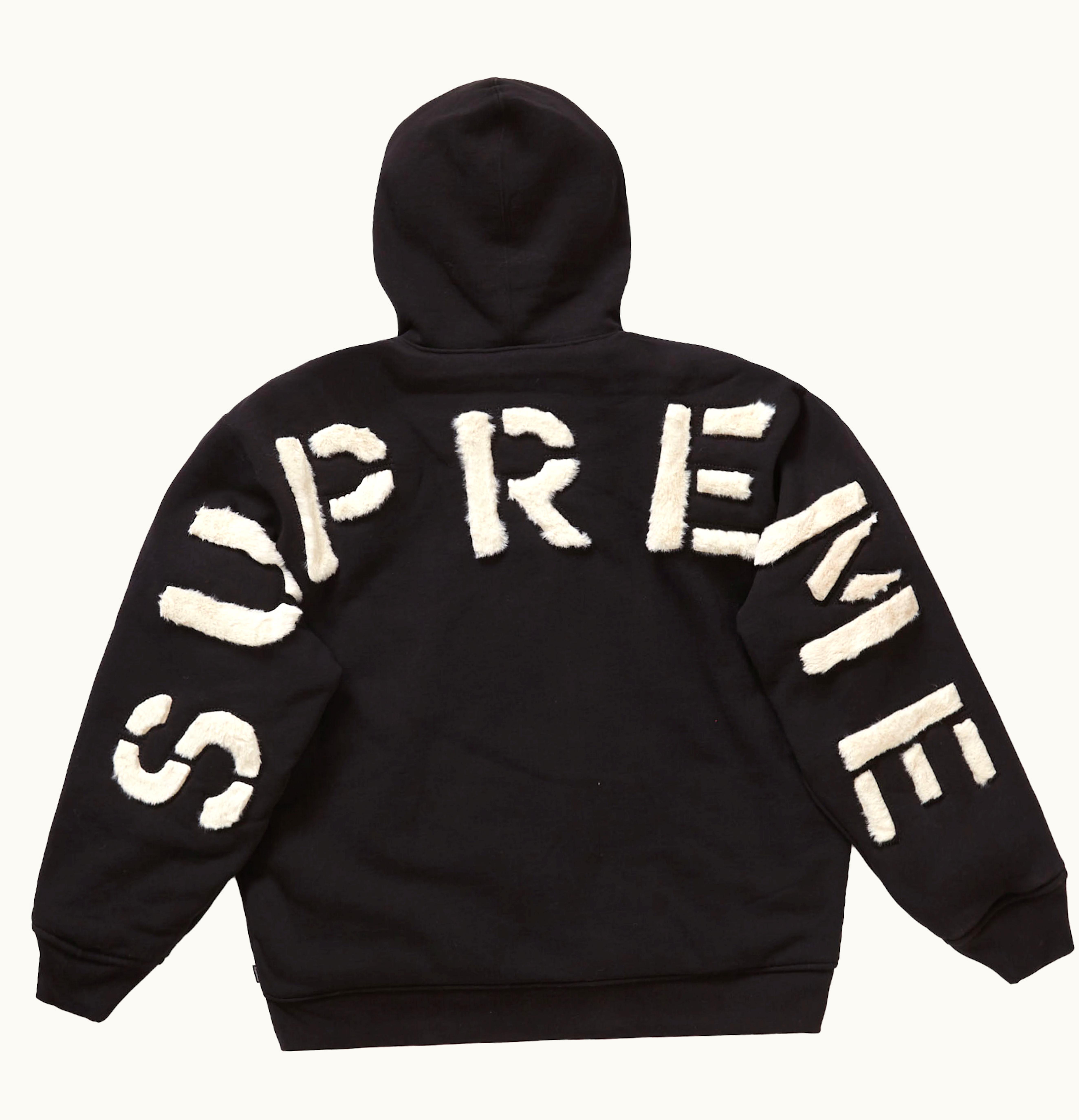 Supreme Supreme Faux Fur Lined Zip Up Hooded Sweatshirt Black