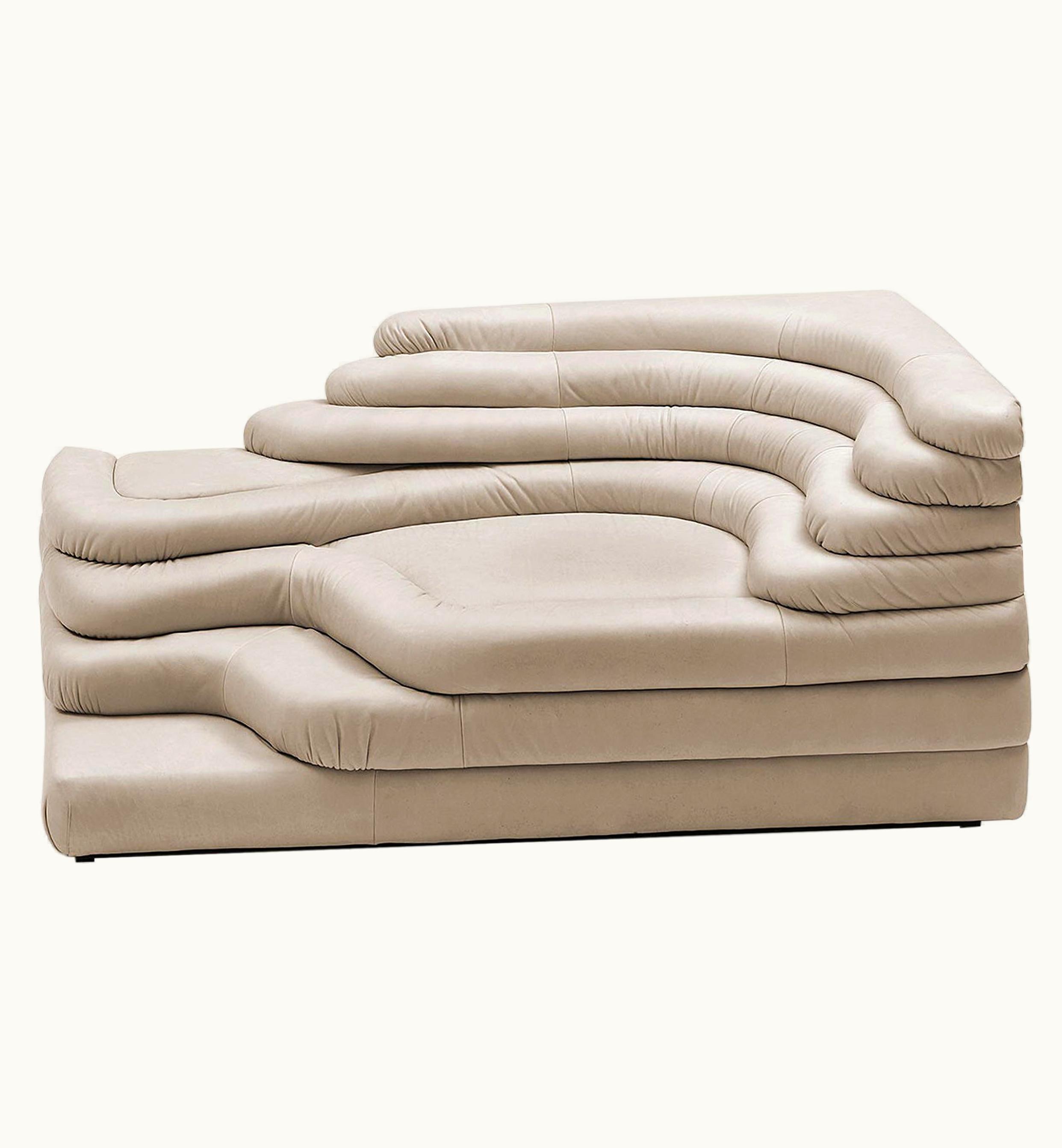 Ubald Klug De Sede DS-1025/09 Terrazza Sofa In Perla Upholstery By Ubald Klug, 1 Element UZ0200517