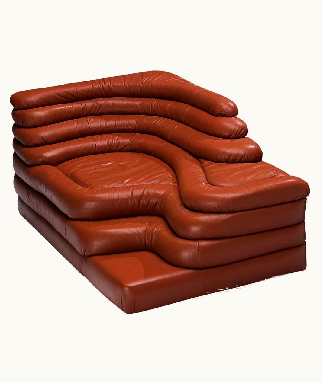 Ubald Klug For De Sede 'Terrazza' Landscape In Red Leather