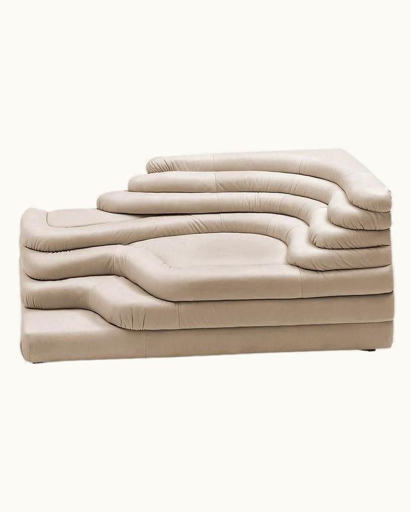 Ubald Klug De Sede DS-1025/09 Terrazza Sofa In Perla Upholstery By Ubald Klug, 1 Element UZ0200525