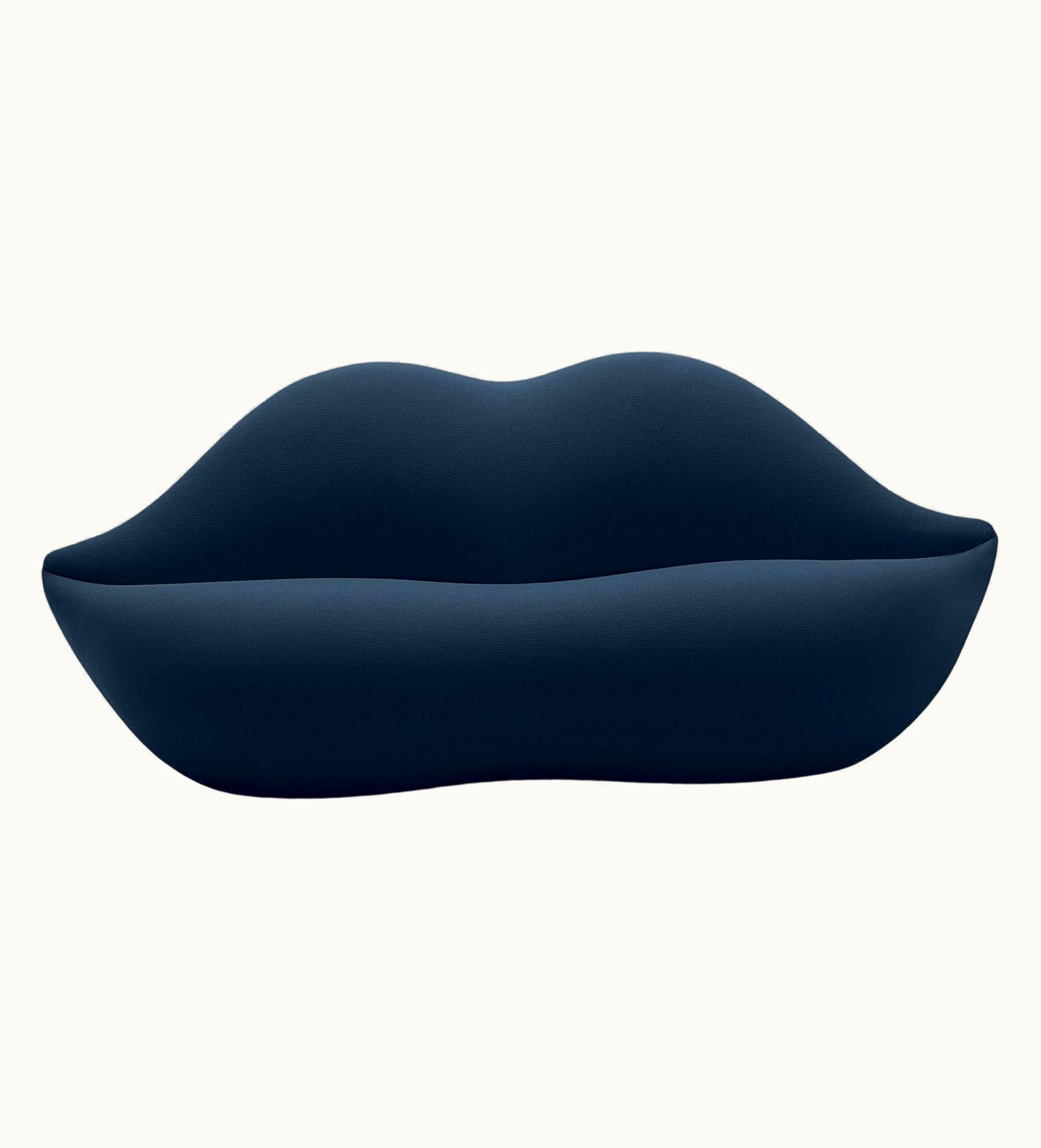 Studio 65 Gufram, 'Bocca Unlimited', Lip-Shaped Sofa, 539-Navy Blue, By Studio 65