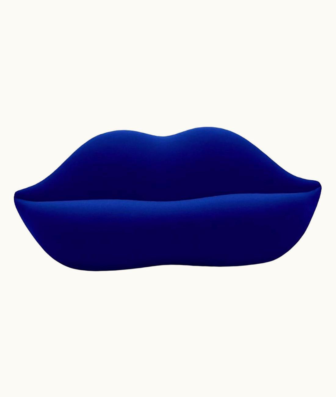 Studio 65 Gufram, Bocca Lip-Shaped Sofa, Blue, By Studio 65