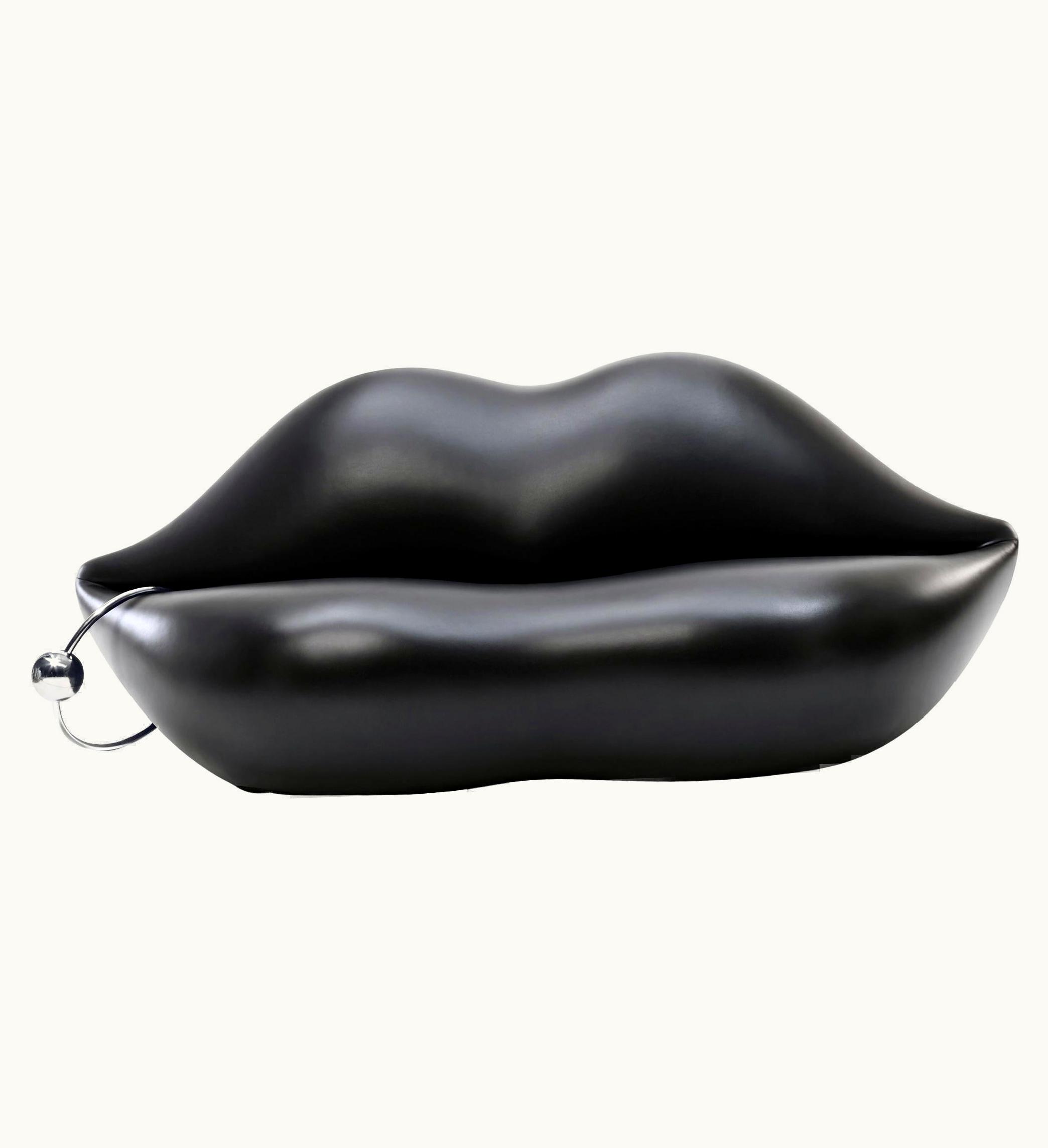 Studio 65 Studio 65 Gufram, Bocca Lip-Shaped Sofa, Black, By Studio 65