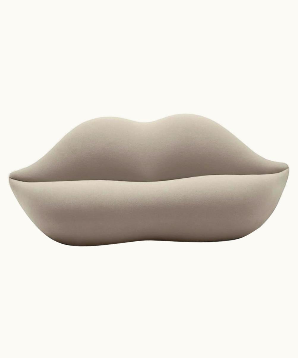 Studio 65 Gufram, Bocca Lip-Shaped Sofa, Oatmeal, By Studio 65