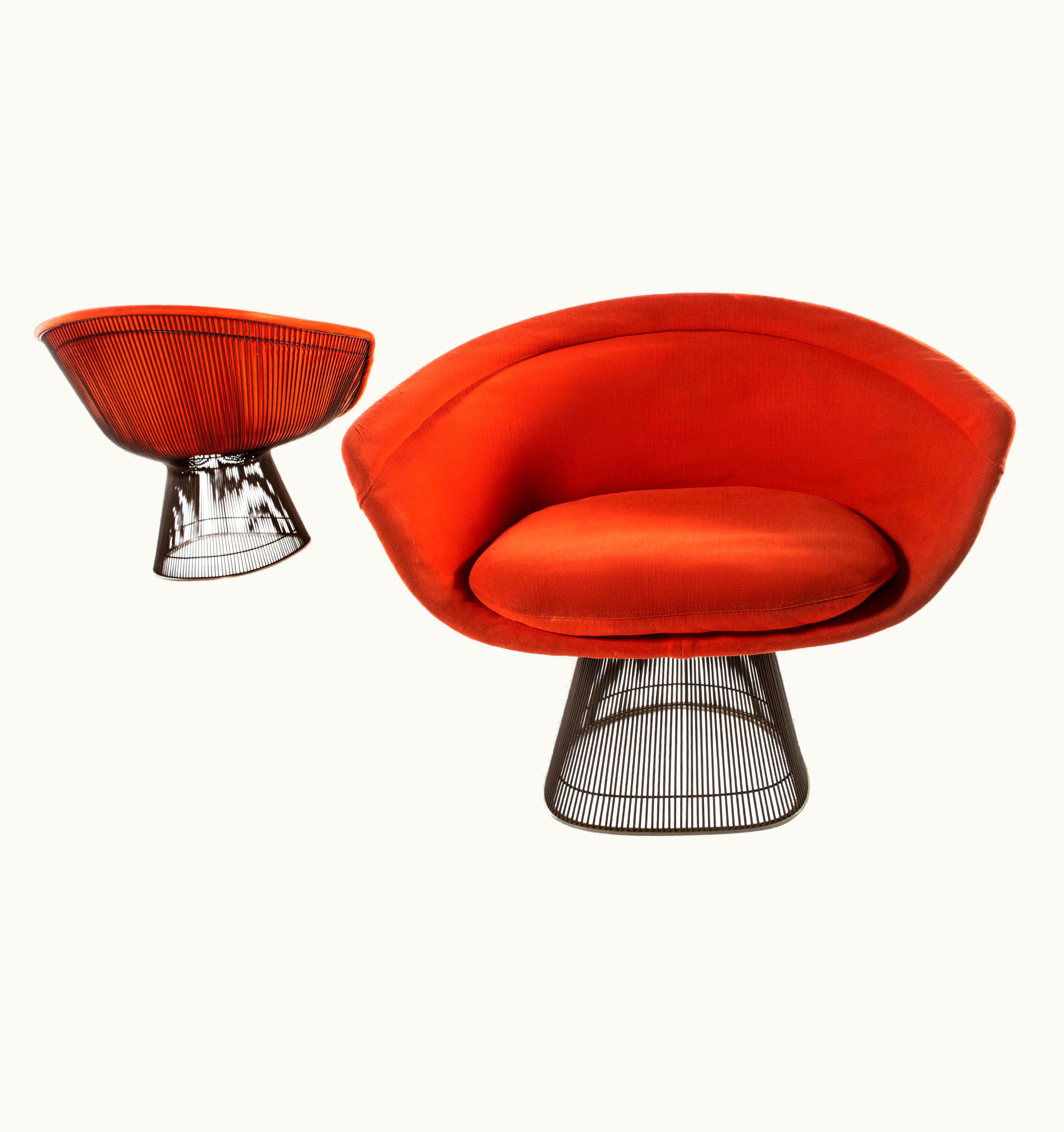 Warren Platner Warren Platner Set Of 2 Lounge Chairs By Warren Platner For Knoll In Original Fabric, C. 1966