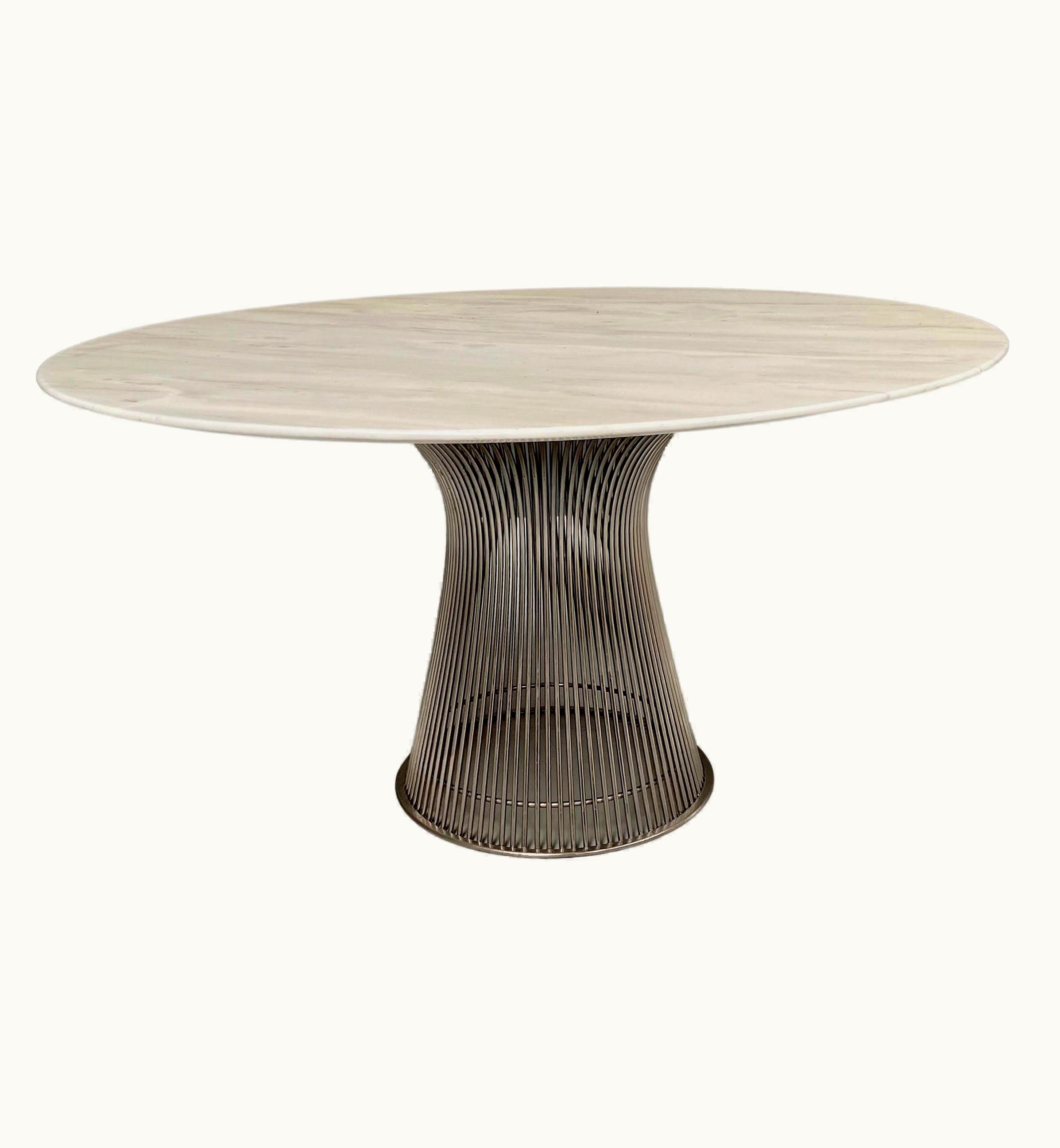 Warren Platner Warren Platner Vintage Arabescato Marble Top Dining Table By Warren Platner For Knoll, 1966