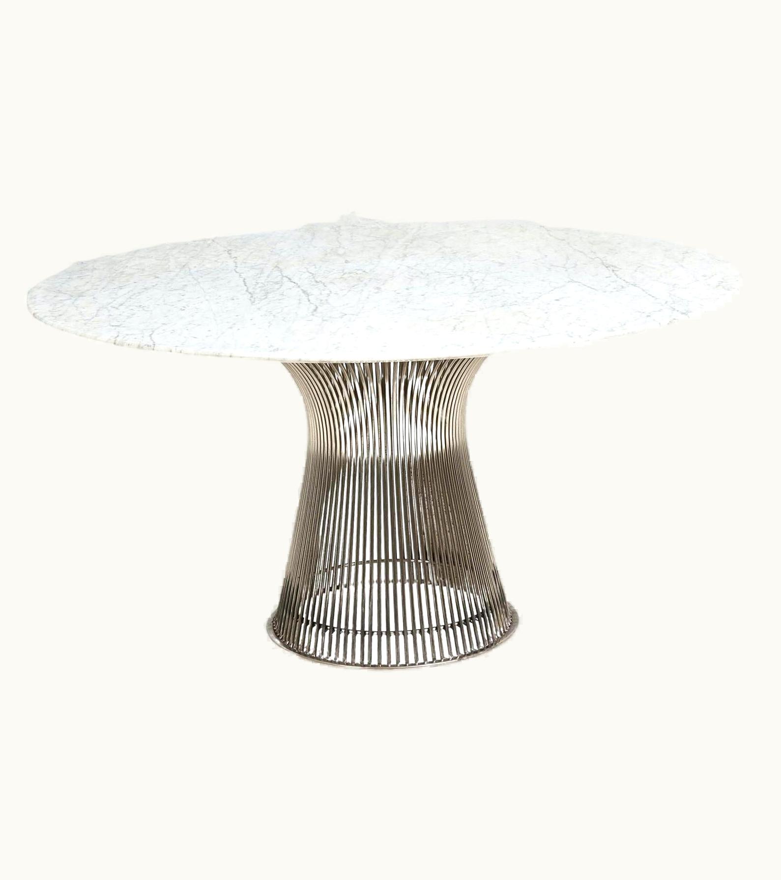 Warren Platner Warren Platner For Knoll Steel And Carrara Marble Dining Table, 1960