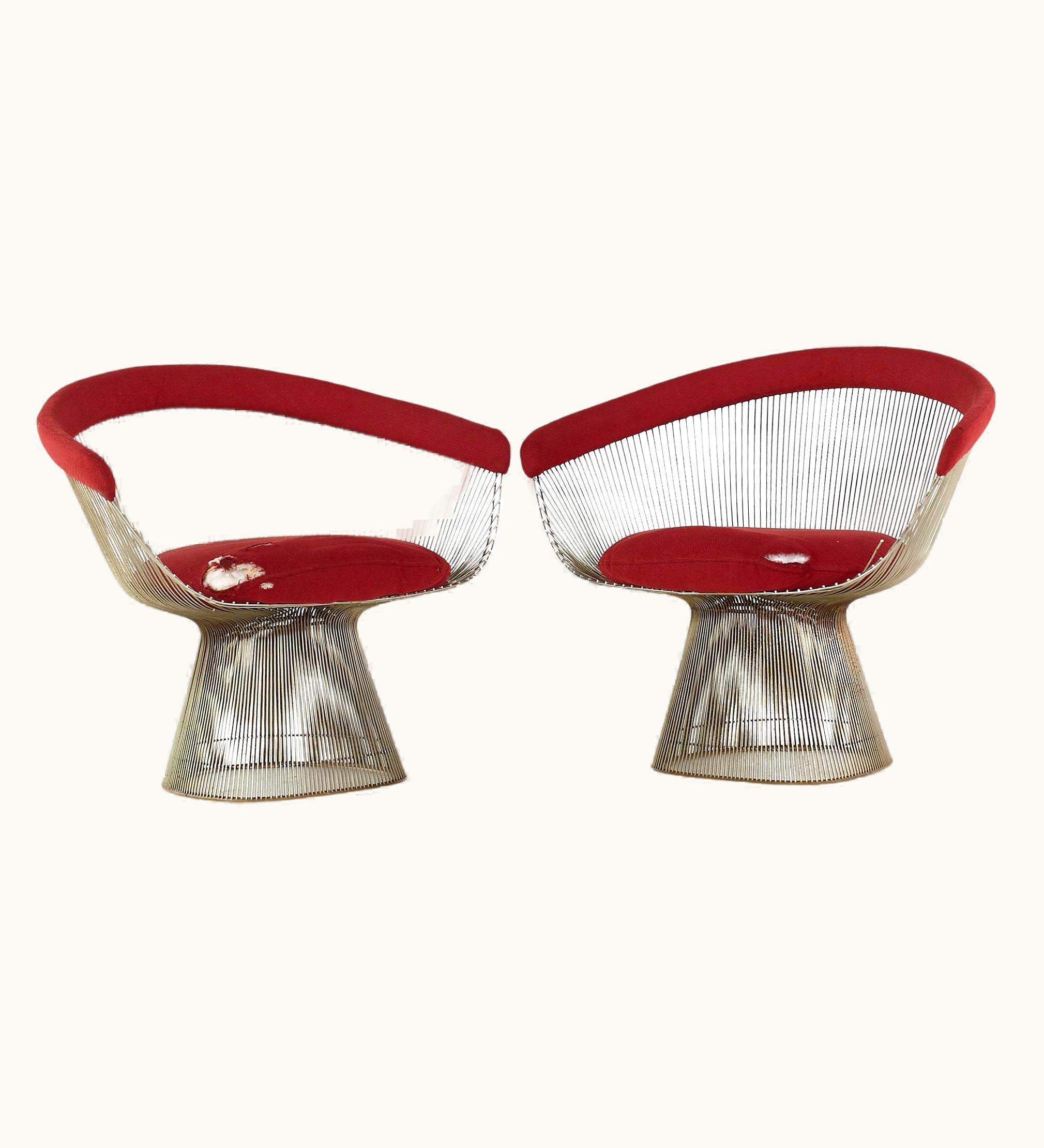Warren Platner Warren Platner For Knoll Mid Century Lounge Chairs, Pair