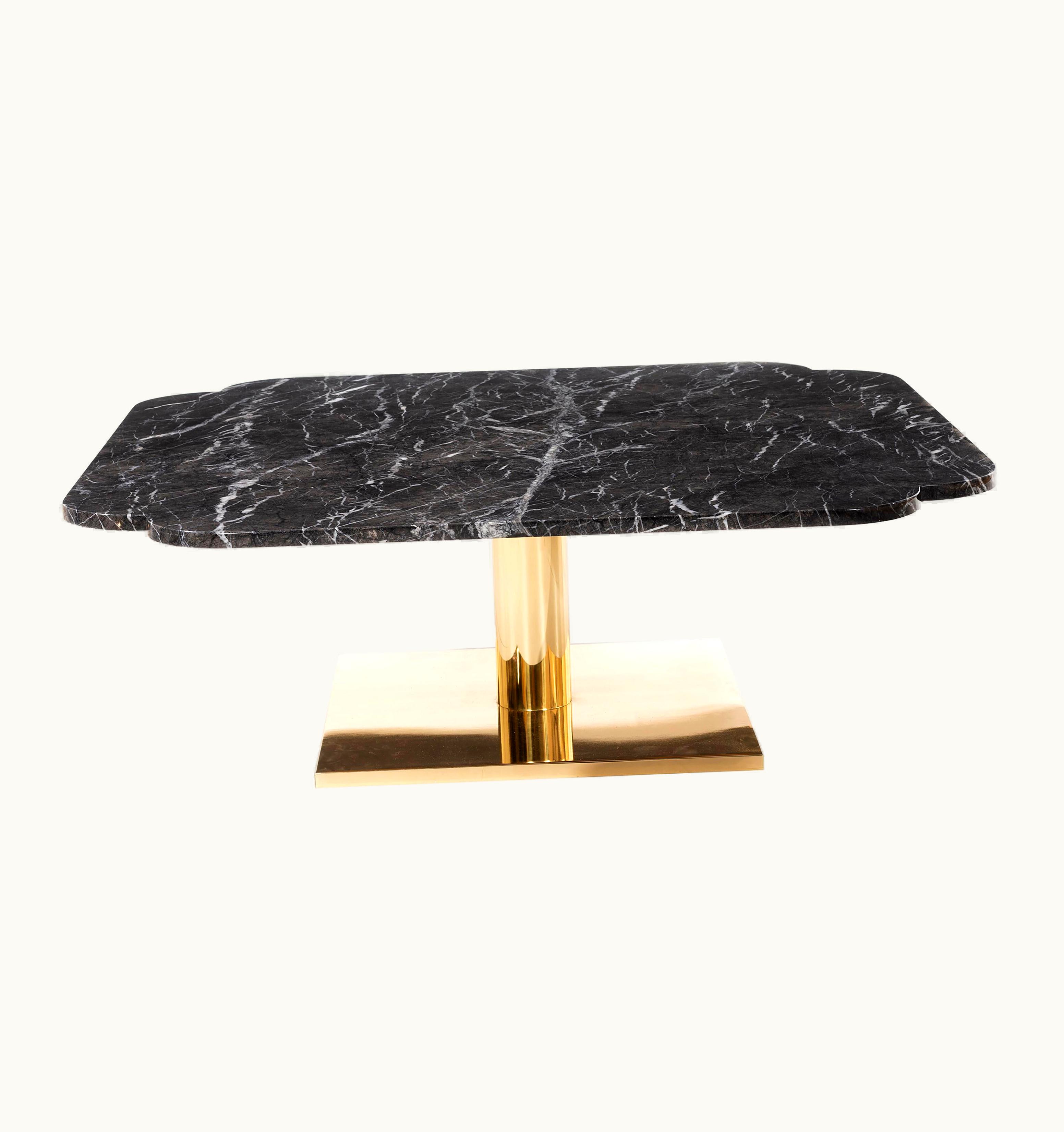 Warren Platner Warren Platner Marble And Brass Coffee Table