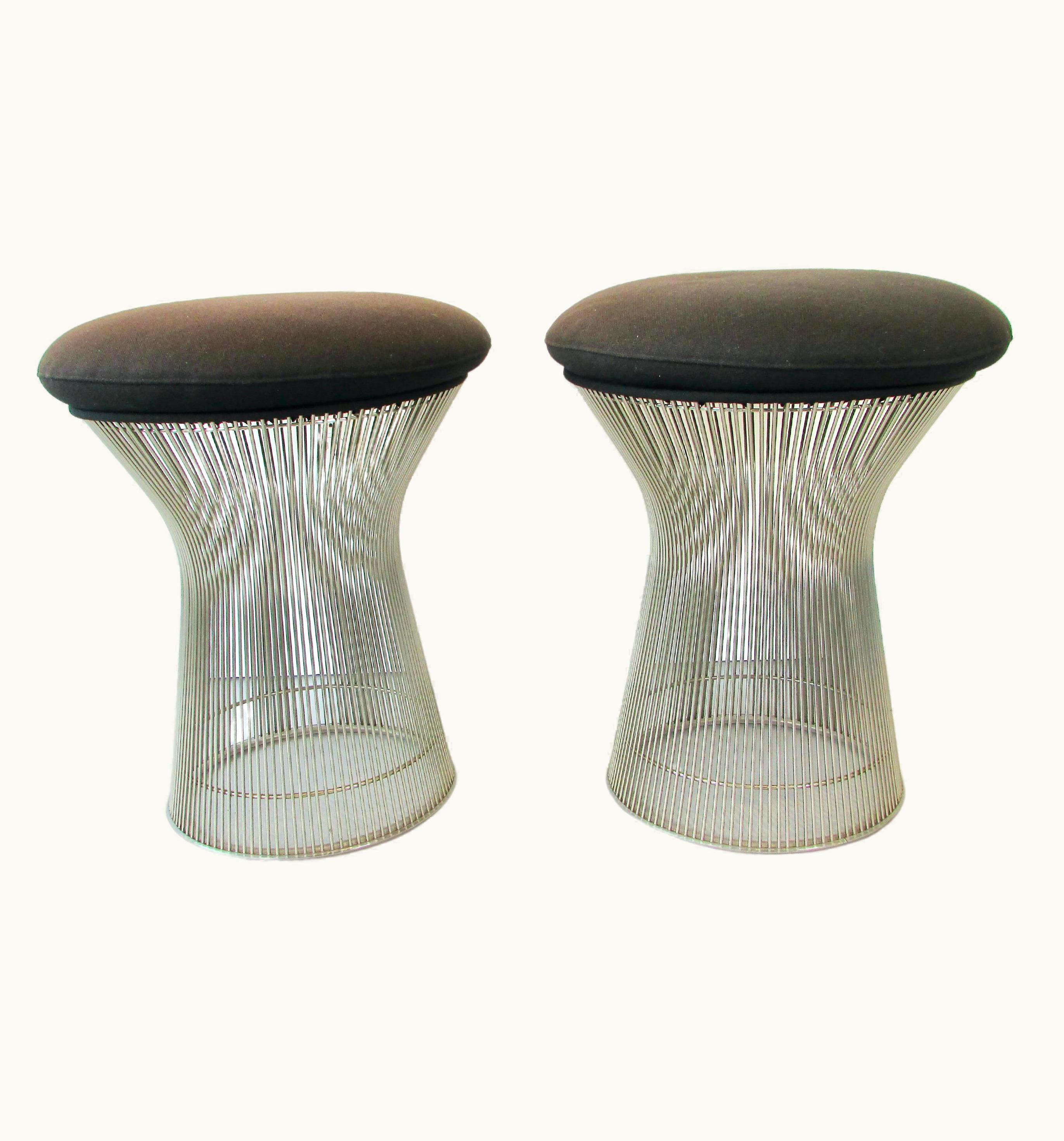 Warren Platner Pair Of Warren Platner For Knoll Polished Nickel Stools